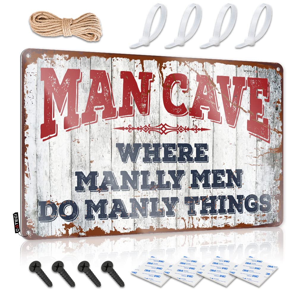 Signs For Garage Where Manlly Men Do Manly Things Sign Funny Metal Signs Decor Funny Bedroom Decor(20X30CM)
