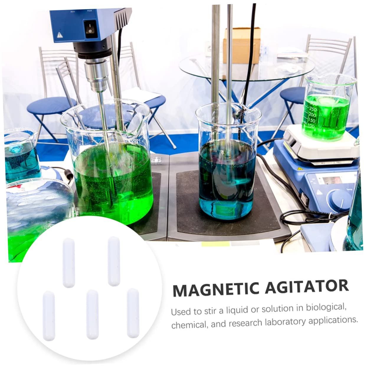 Gatuida 20pièces Barre Agitation Magnétique Ptfe De Tiges Cylindriques Pour Mélangeurs Haute Résistance Chaleur Et Corrosion Idéale Pour Laboratoires Recherche Scientifique