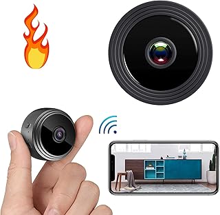 Mini Spy Hidden Camera,WiFi Small Video Camera Full HD Night Vision Motion Detection Security Nanny Surveillance Cam Covert Cameras Video Audio Recorder Camcorder Night, Black