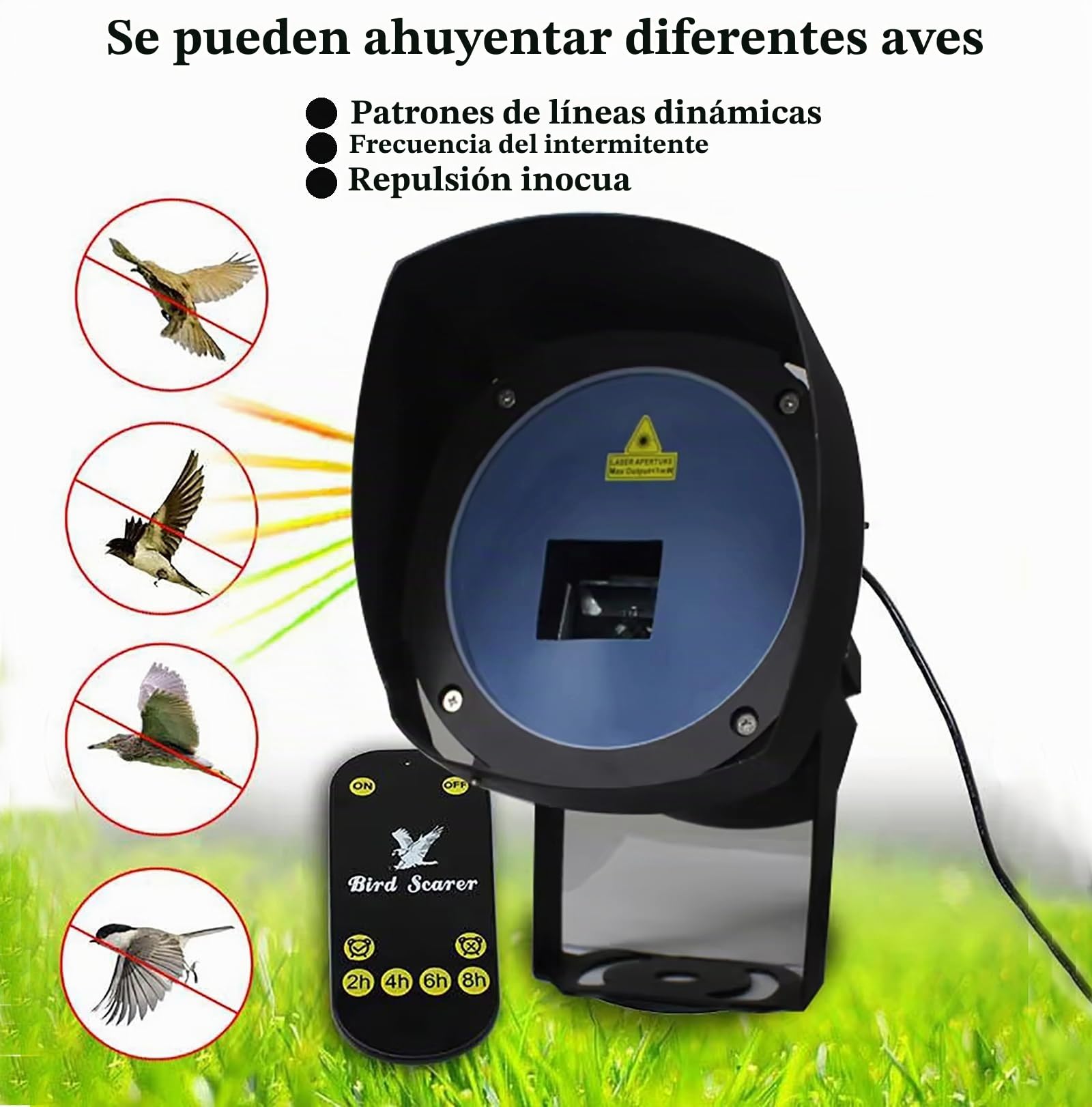 Repelente Láser Industrial para Aves, Ahuyentador De Aves Automático E Impermeable, Dispositivo Láser para Ahuyentar Pájaros En Aeropuertos, Ideal para Palomas, Estorninos Y Gorriones