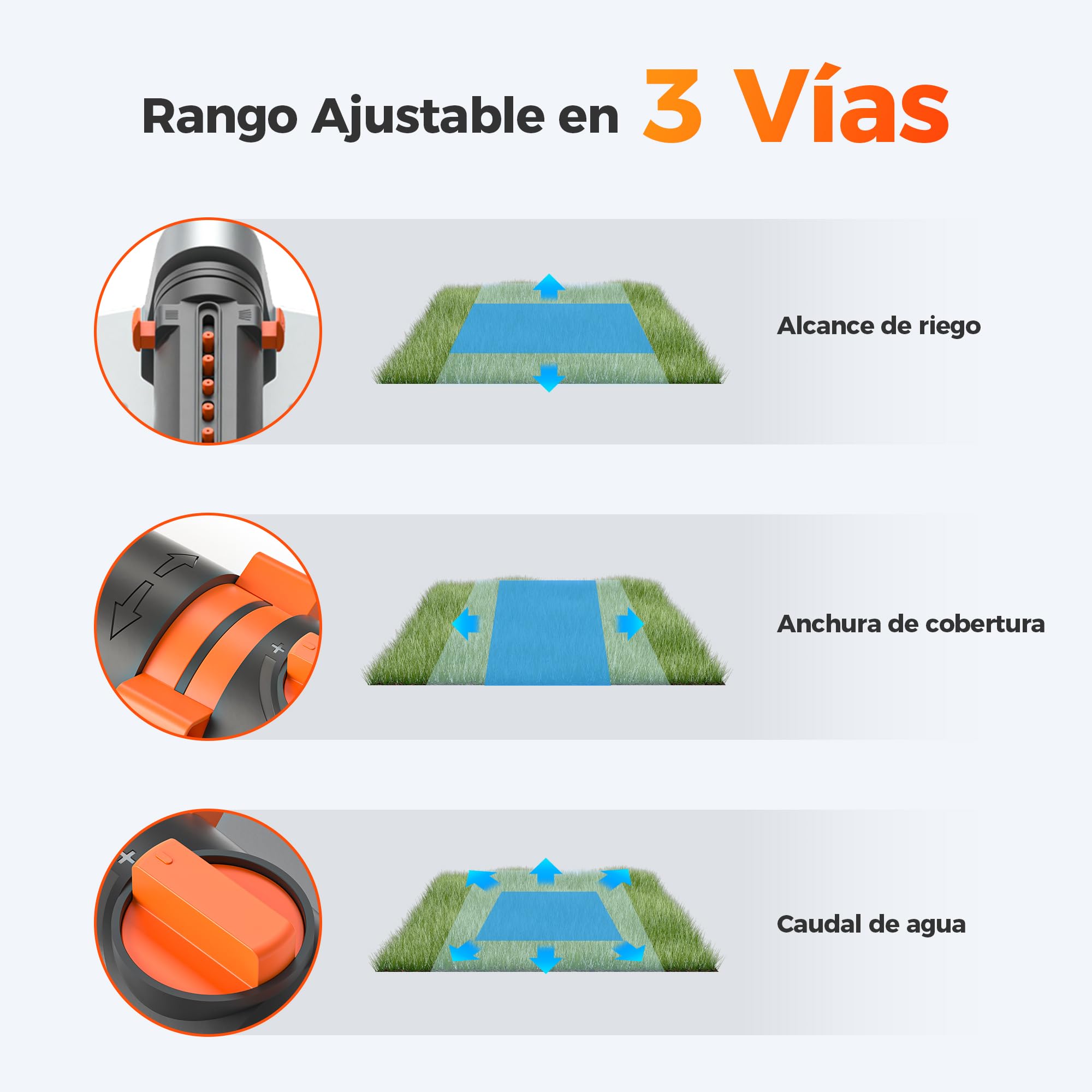 Diivoo Aspersor Oscilante para Césped con Base Metálica, 17 Boquillas