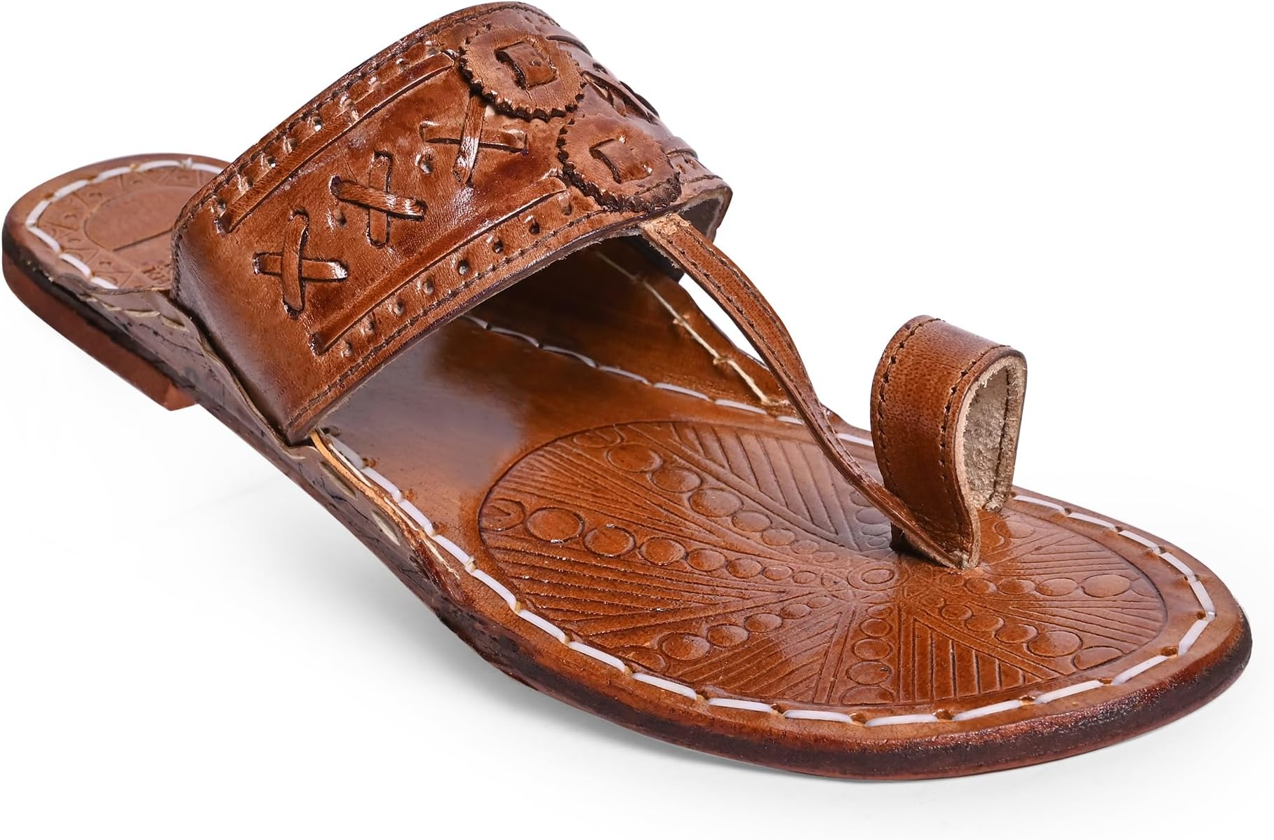 Kolhapuri Chappal for Men - Leather Slippers, Kolapuri Chapal - CS-AB-K1 BR-10