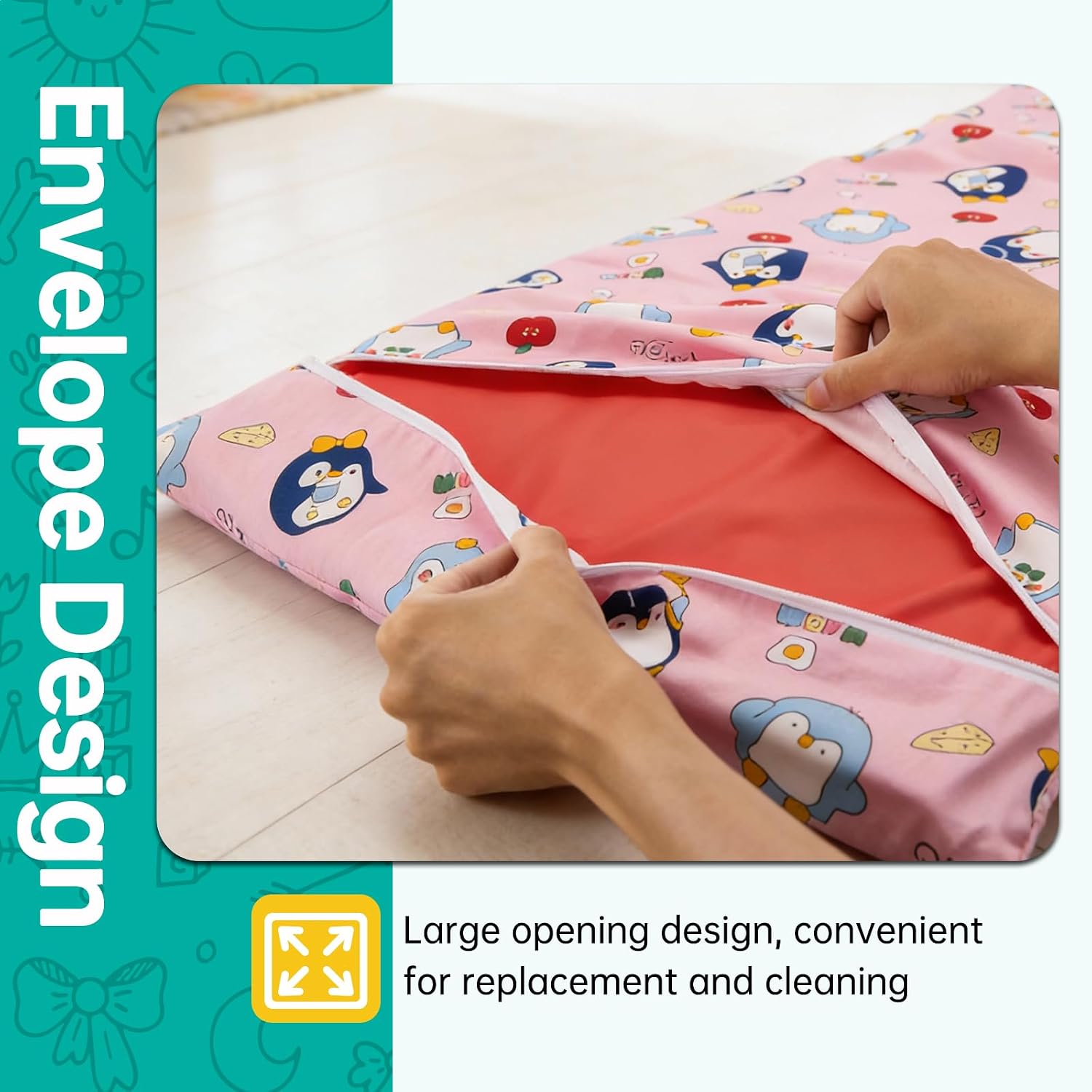 2PCS Cover Replacement Compatible with Kindermat 4 Section Rest Mat,Pink,Soft Breathable and Washable Sheet for Preschool Kindergarten Toddler Daycare(Mat Not Included)