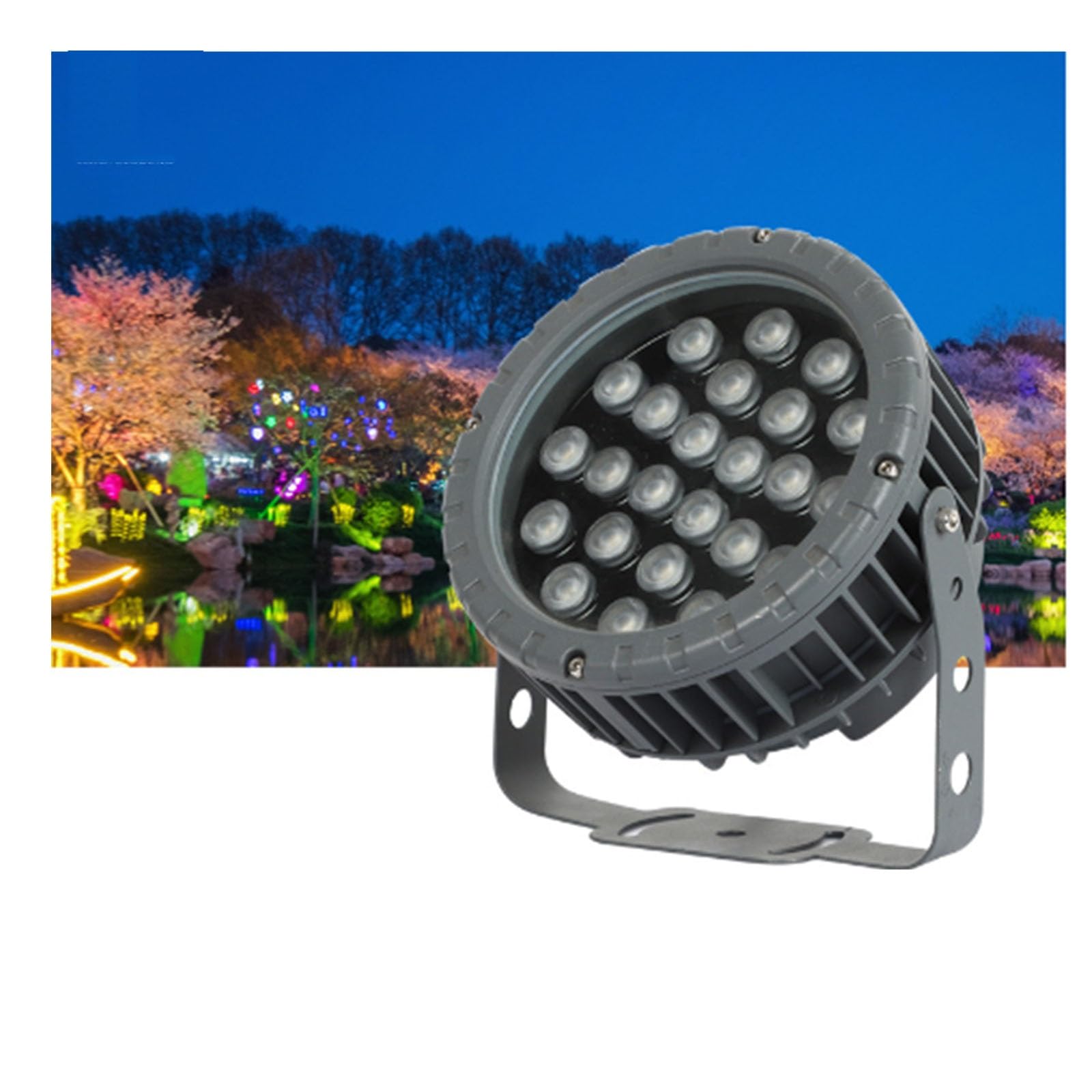 Proyector Luz De Haz LED - Foco De Rotación, CA 220V IP65 Proyectores De Ruedas LED Redondos Impermeables Para Exteriores, Área Escénica Del Parque Focos De Luces De Árboles De Colores RGB(Natural Lig