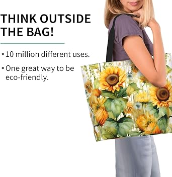 Grocery Bag Reusable Tote Bag Foldable Sunflower and Corn Shopping Bag Handbag Washable Shoulder Bag for Travel