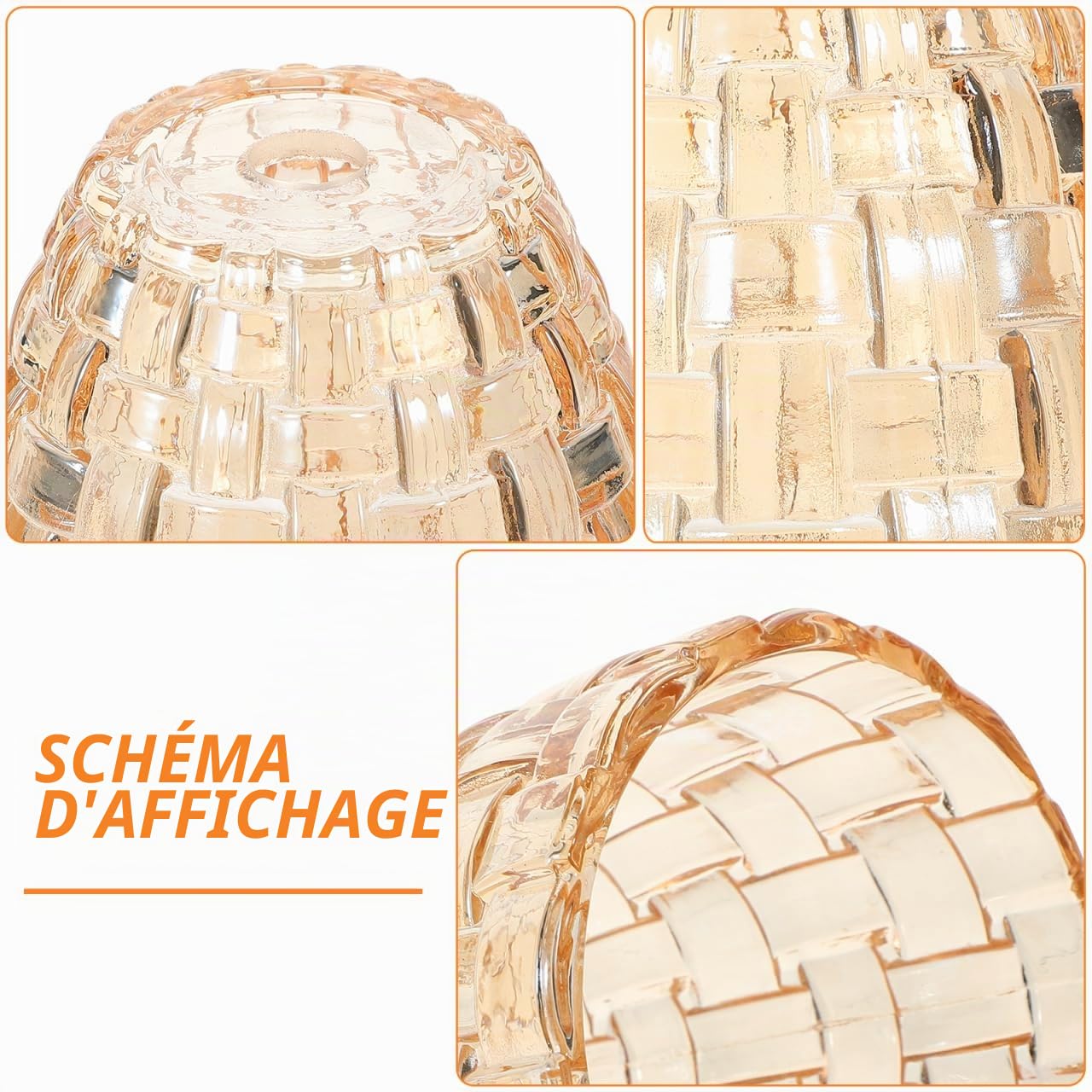Generic Abat-Jour En Verre 3.54 Pouces Pour Lampe Aromathérapie Couvercle Transparent Pour Bougeoir Veilleuse Décoration Intérieure Facile À Installer