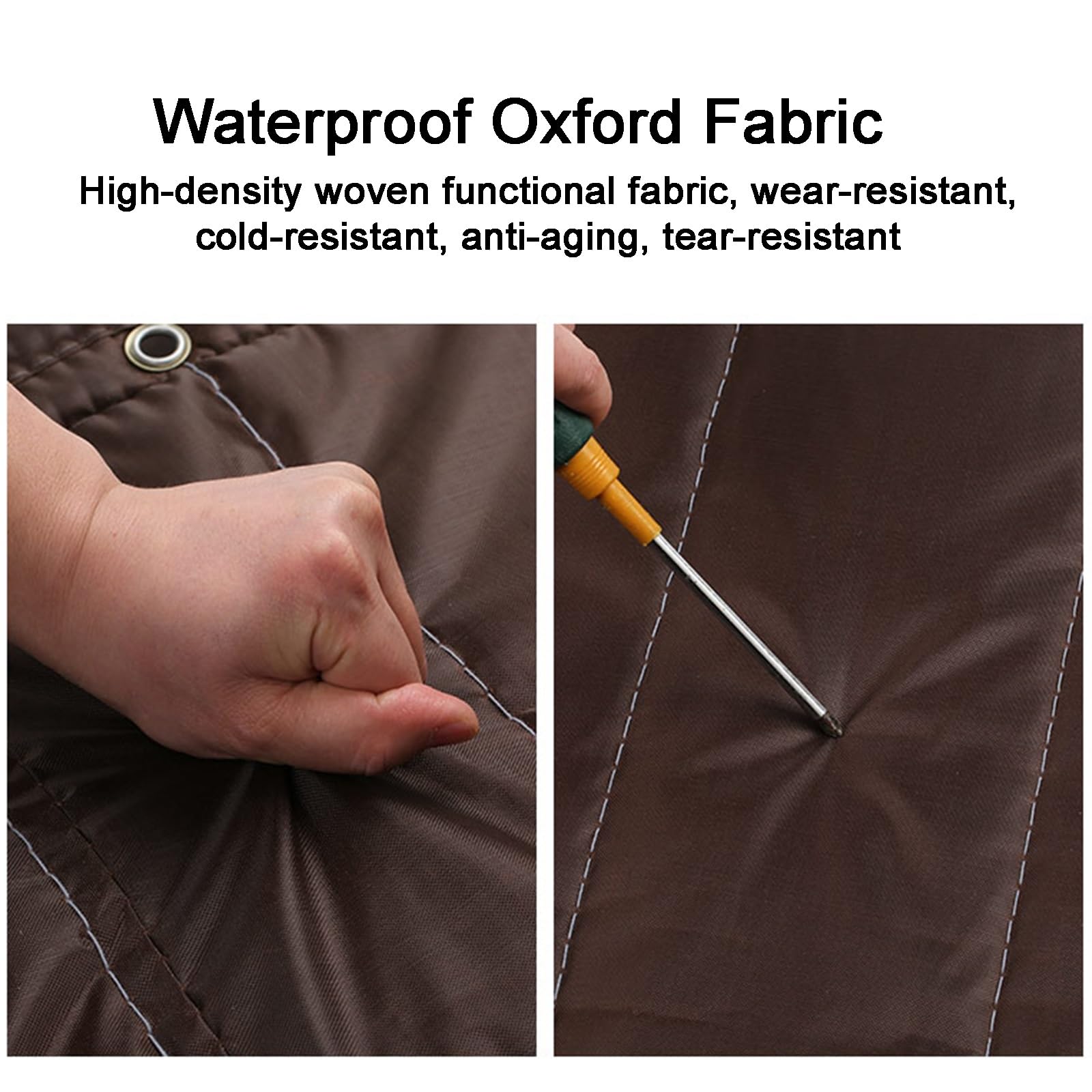 Thermovorhang Türvorhang mit Transparentem Fenster, Thermovorhänge Aus Oxford-Gewebe für Den Winter, Lärmschutzvorhang(Brown,90 * 240cm/35 * 94in)