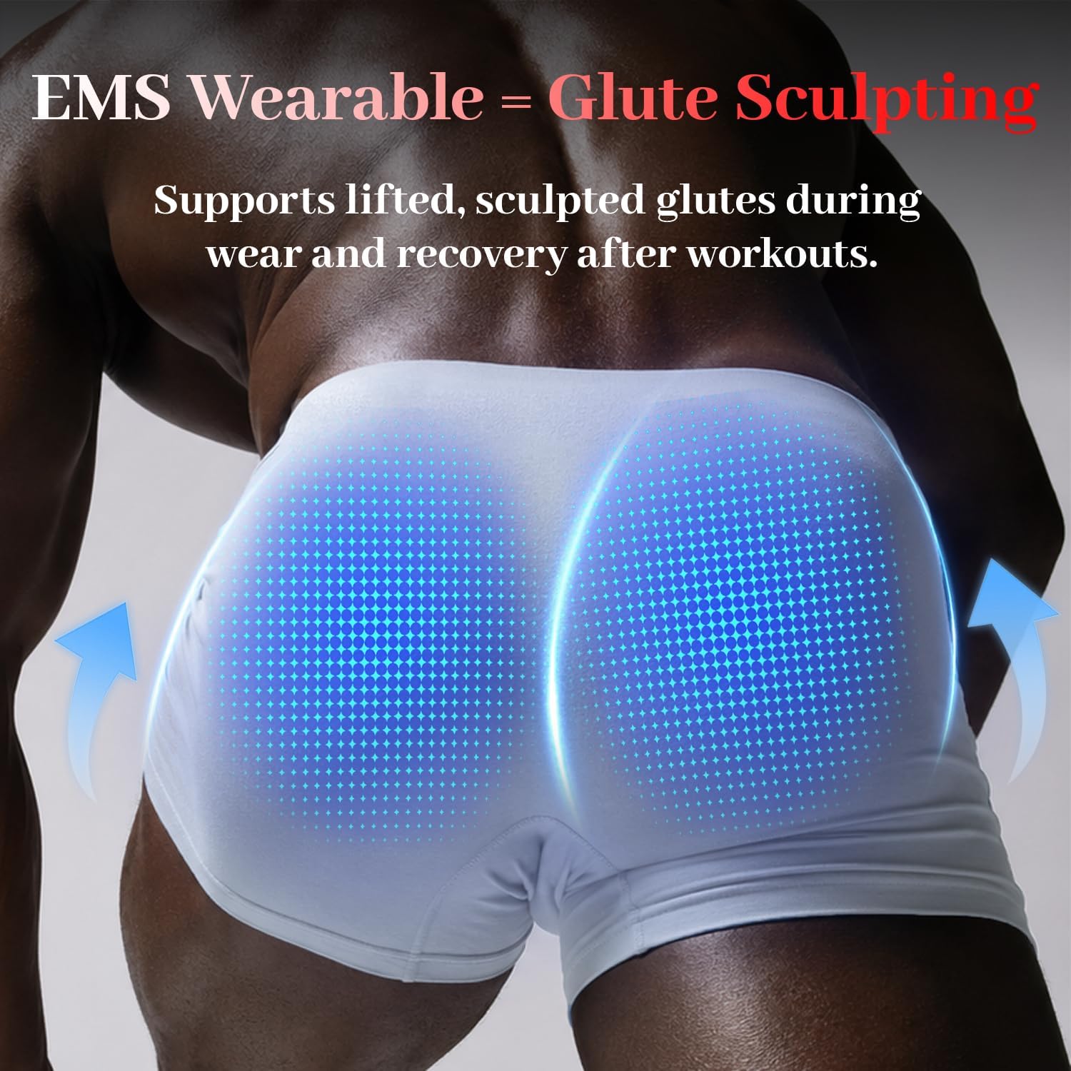 Men’s Smart Wellness Boxer Briefs, Wearable Pulse Massage Shorts with Adjustable Modes, Breathable Stretch Underwear for Glutes, Thighs & Core Comfort, Daily Home Relaxation Grey