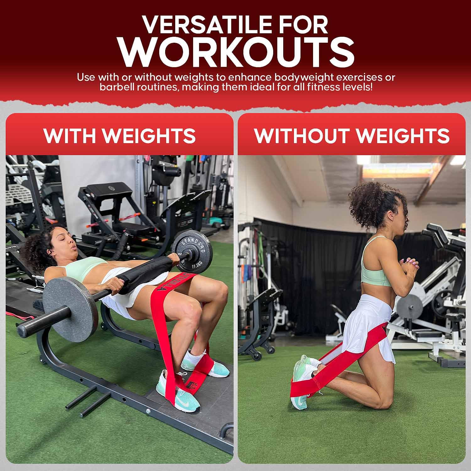The X Bands Bande per glutei, fasce elastiche per allenamento e resistenza, per donne e uomini, lunghe fasce di resistenza per fitness e stretching, extra resistenti, per allenamento