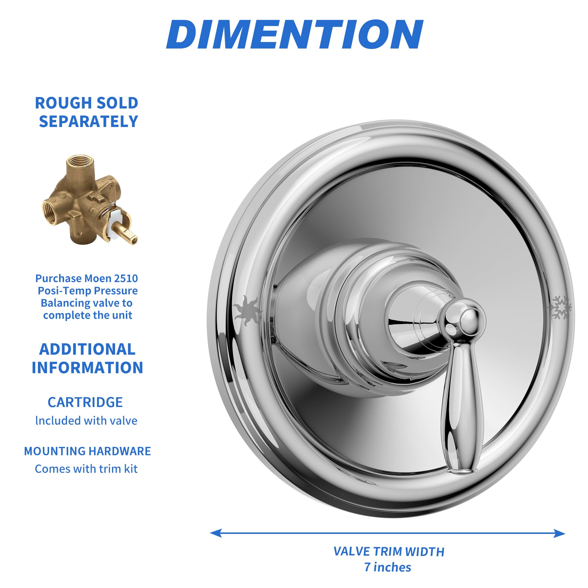 T2151 Brantford Valve Trim Kit, Chrome Shower Trim Kit Shower