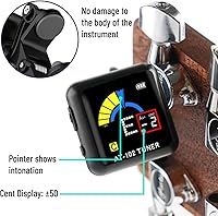 Vista 5 de Afinador de guitarra con clip, afinador de violín recargable por USB con pantalla a color para guitarra acústica eléctrica, bajo ukelele viola