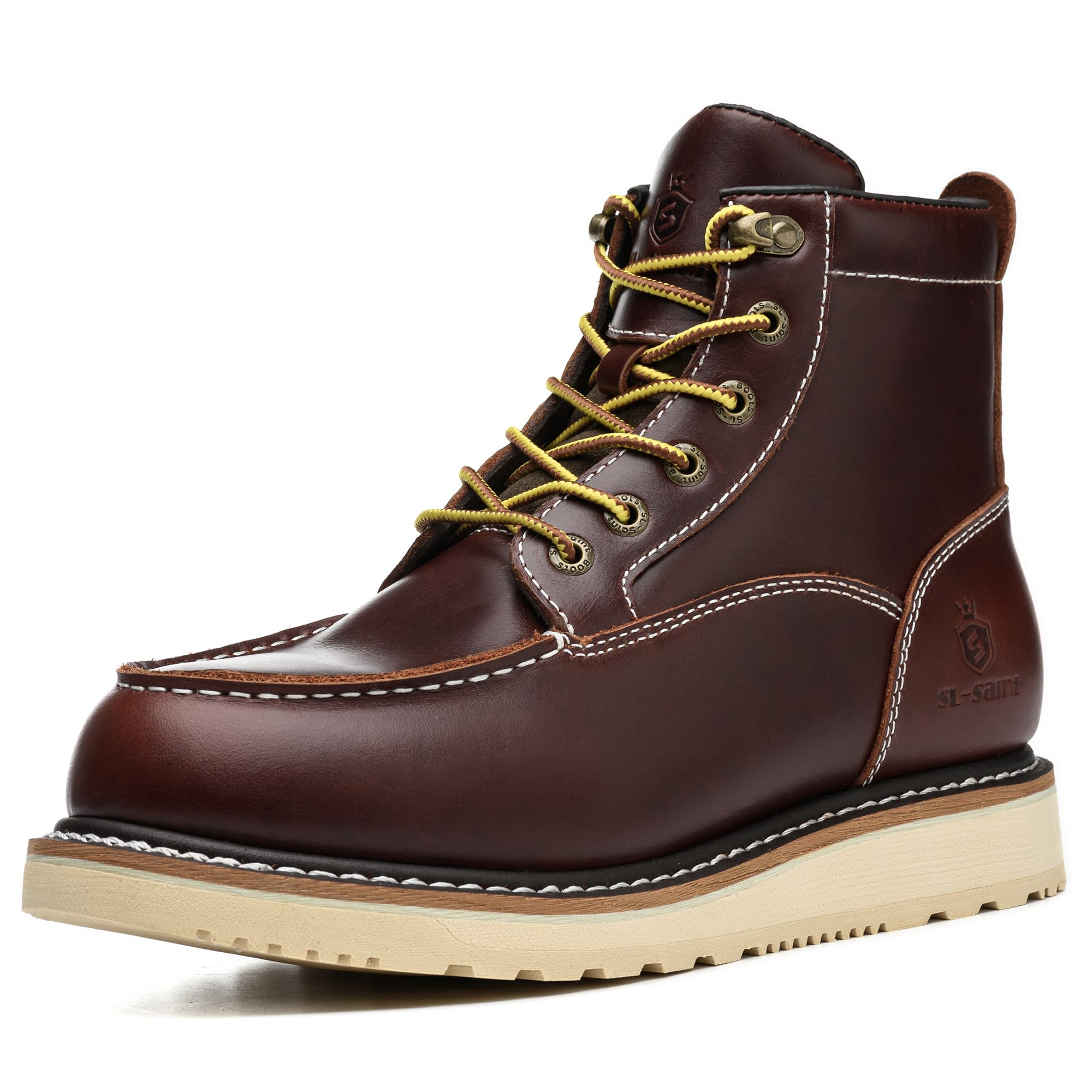 SL-Saint Stivali a mano con punta morbida e impermeabile Goodyear-welted 6'' Nero/Marrone