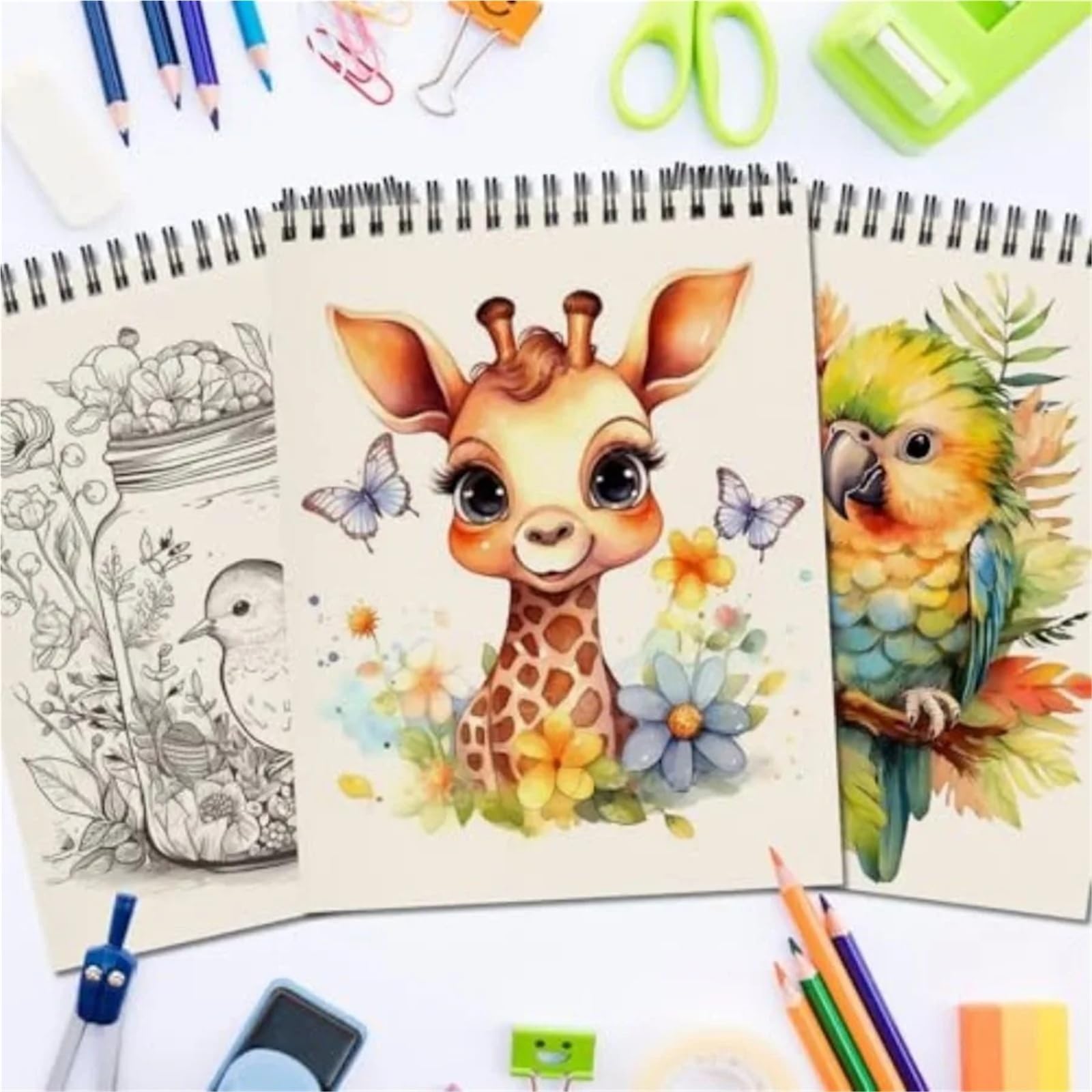 Album Da Disegno Con Rilegatura A Spirale Quaderni for schizzi 5,5" X 8, blocco con rilegatura a spirale superiore, quaderno for schizzi sfuso for carta da disegno da 600 fogli da 68 libbre/100 g/m²