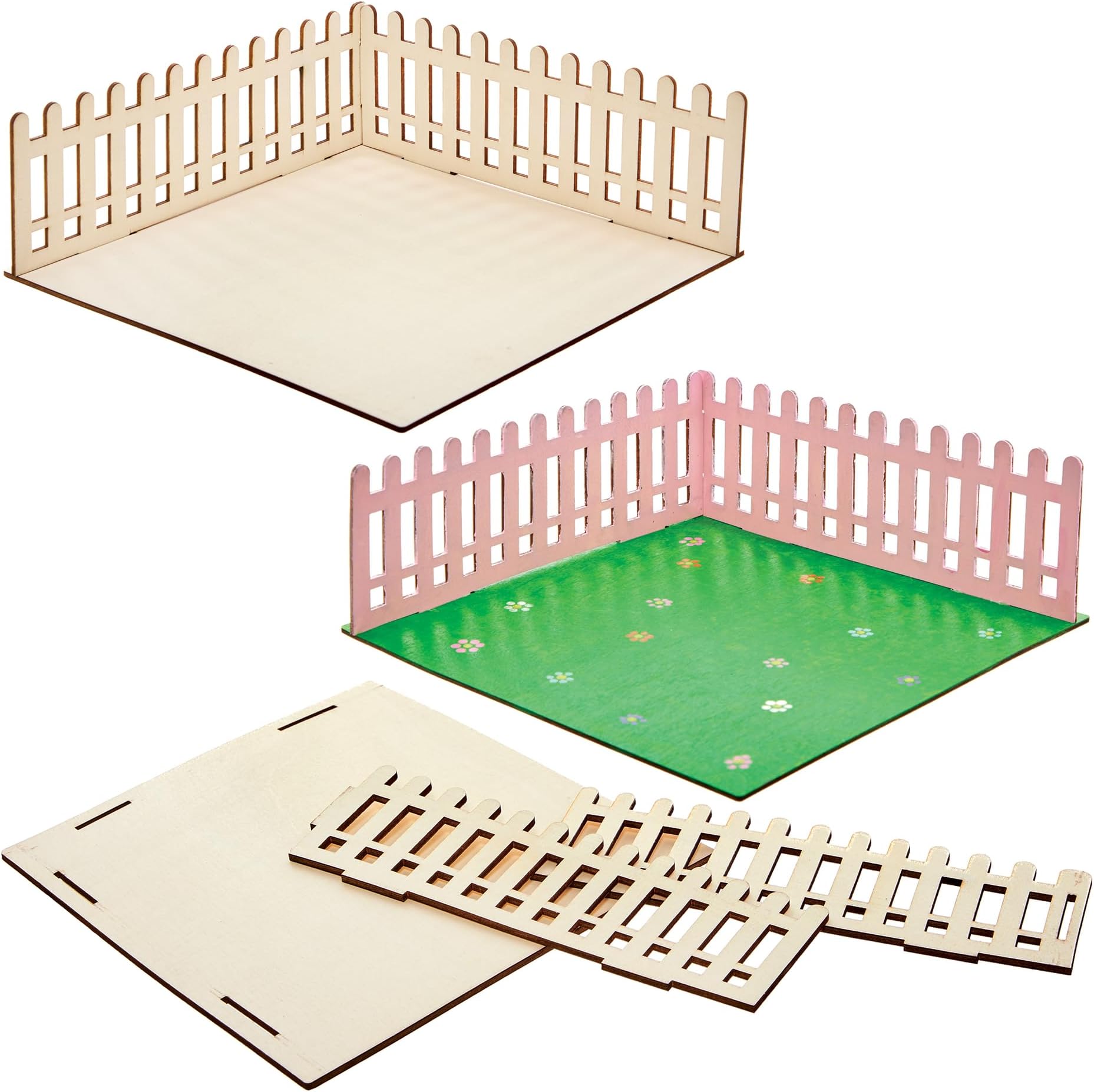 FN256 Mini Wooden Doll House Garden Kit - Pack of 1, Kids Dolls House Kit, Handcraft Construction Kit