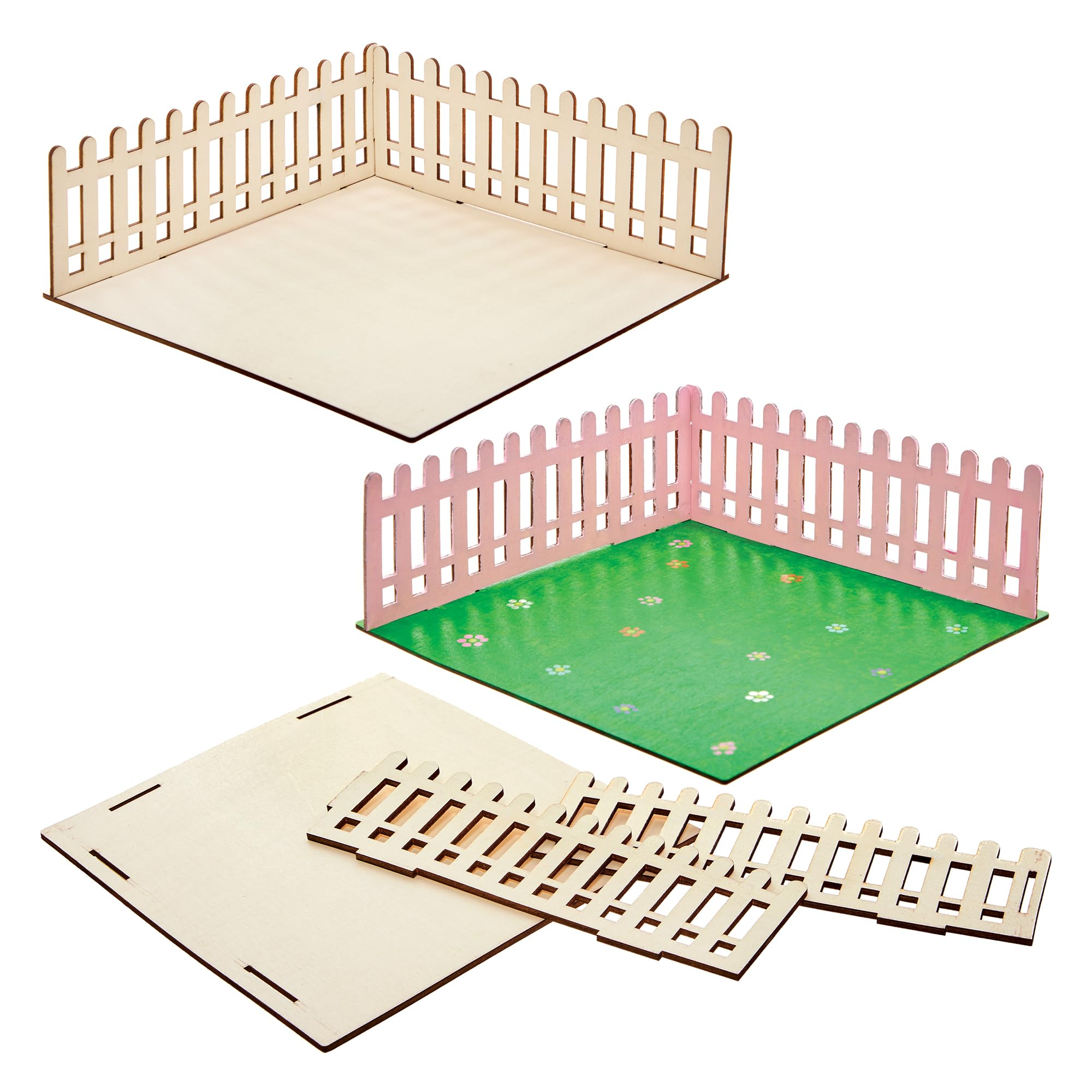 FN256 Mini Wooden Doll House Garden Kit - Pack of 1, Kids Dolls House Kit, Handcraft Construction Kit