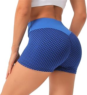 Womens Yoga Shorts Scrunch Butt Workout Quick Dry Sports Shorts Sexy Butt Lift Comfy Running Shorts with Pockets