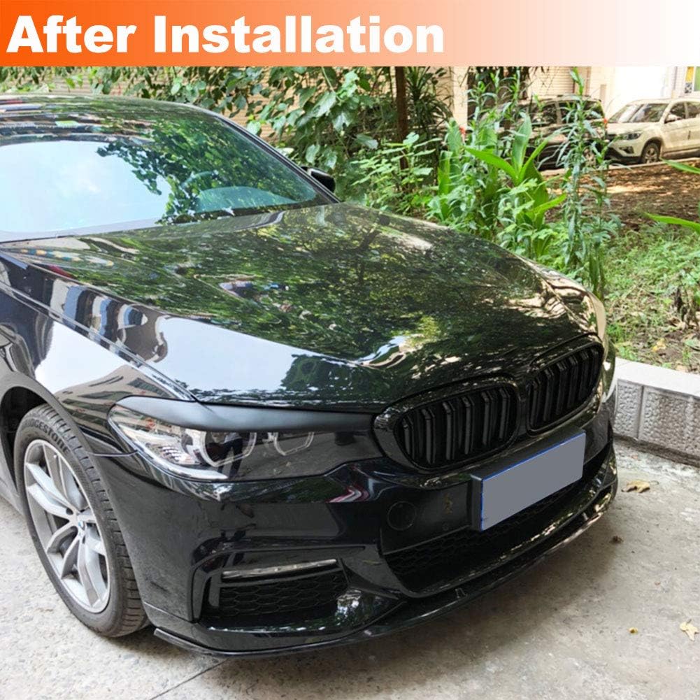Front Headlight Covers Eyelids Eyebrows Fit for BMW 5 Series G30 G31 520i 530i 540i M550i F90 M5 2017 2018 2019 Factory Black FRP Outlet Head Lamps Eyelid Light Cover Trims