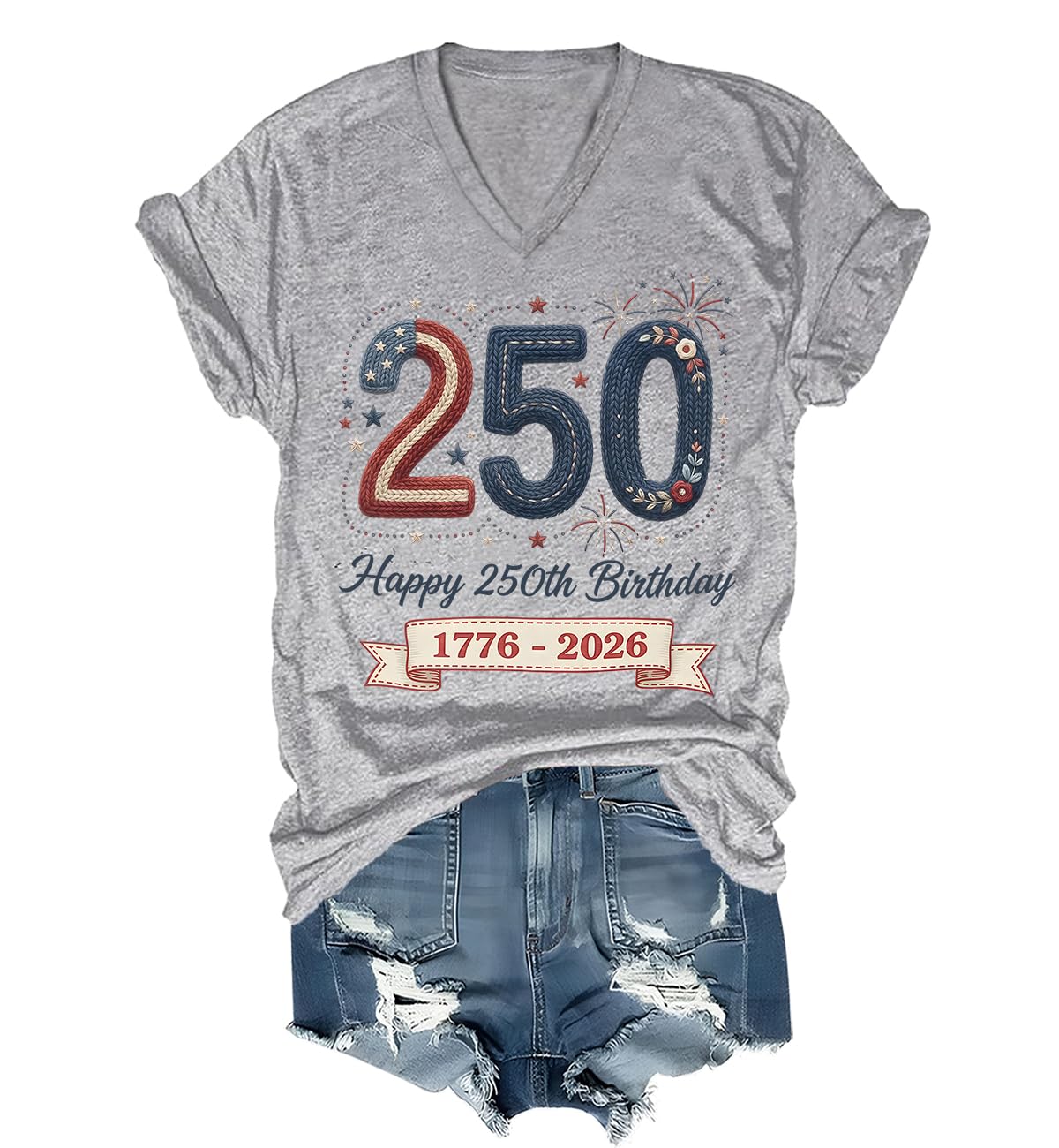 'Happy 250th Birthday America Shirt Independence Day' 4 lipca 250 rocznica USA koszula damska męska