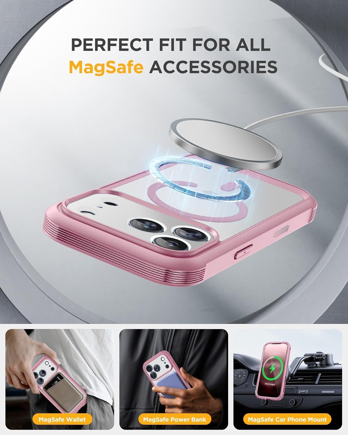 Miracase for iPhone 17 Pro Max Case 6.9" Full-Body Phone Case with Built-in Glass Screen Protector& Full Camera Protector,[Magnetic with MagSafe] Drop Proof 17 ProMax Cover, Lilac