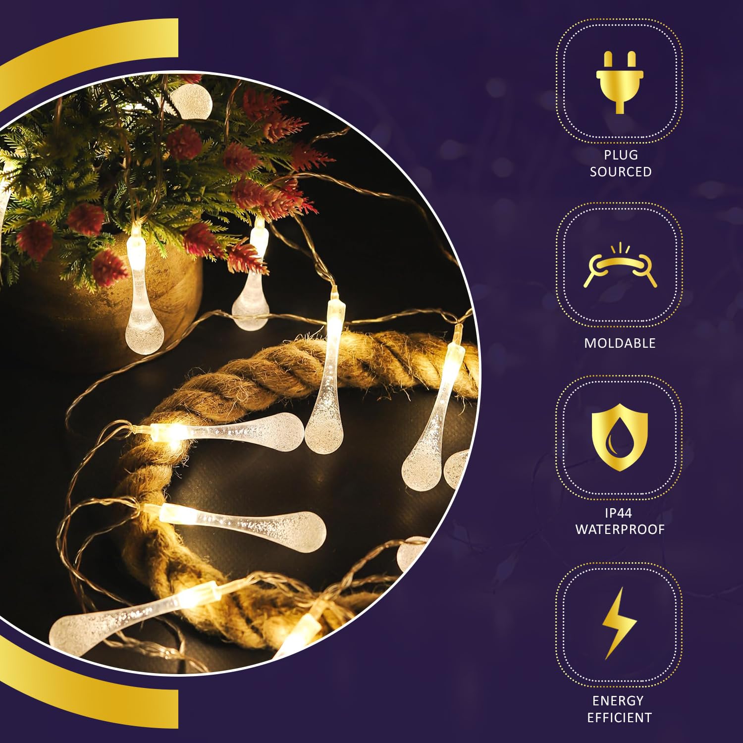 Lexton Fairy Lights - Warm White String Lights -3