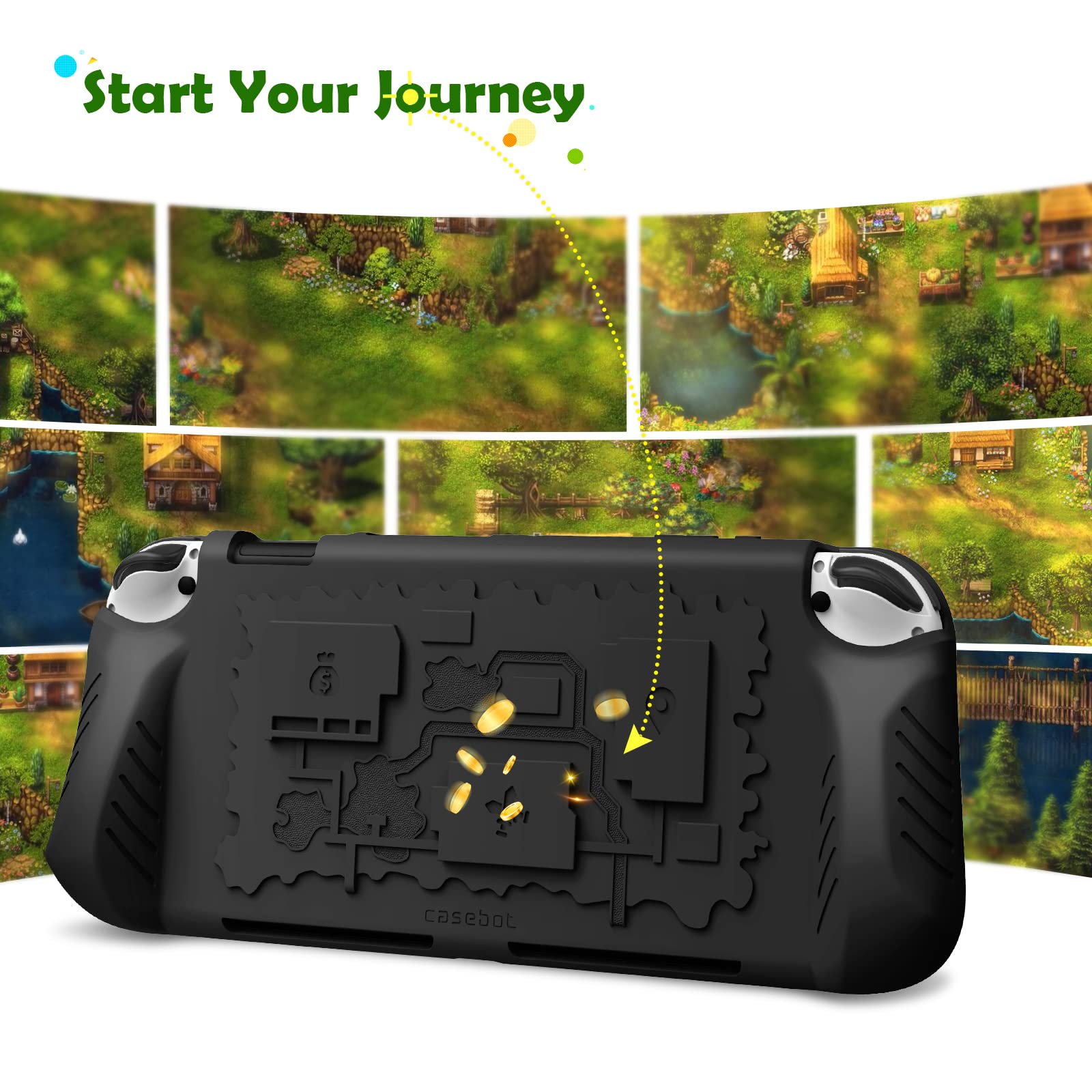 FINTIE Funda de Silicona Compatible con Nintendo Switch OLED (2021) con 3 Ranuras para Tarjetas de Juego - Suave Antichoque Antideslizante,