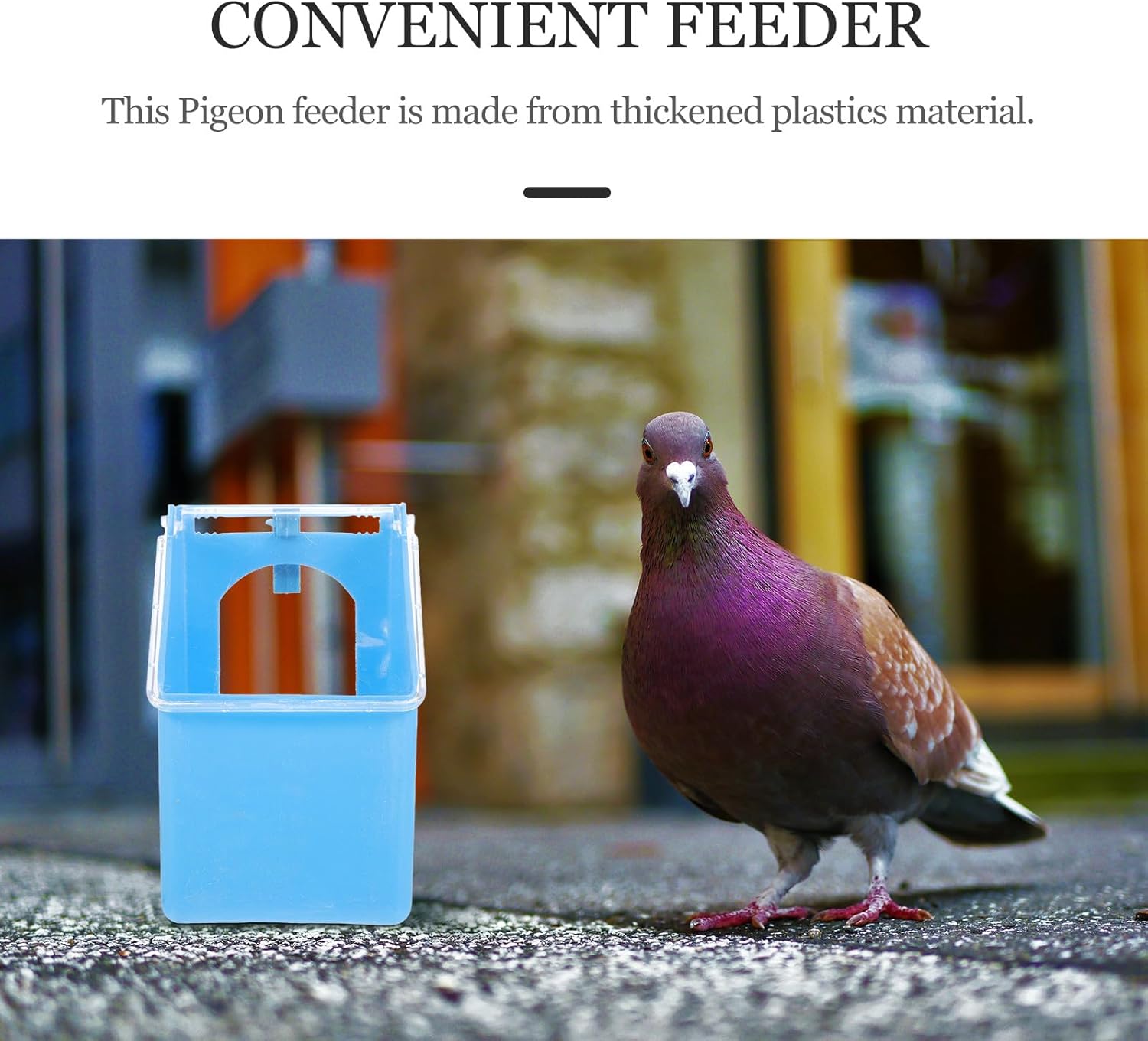 MERRYHAPY 4Pcs Multifunction Pigeon Feeder Hanging Bird Feeder Lid Sturdy Plastic Feeding and Watering Basin for Cage and Outdoor Use