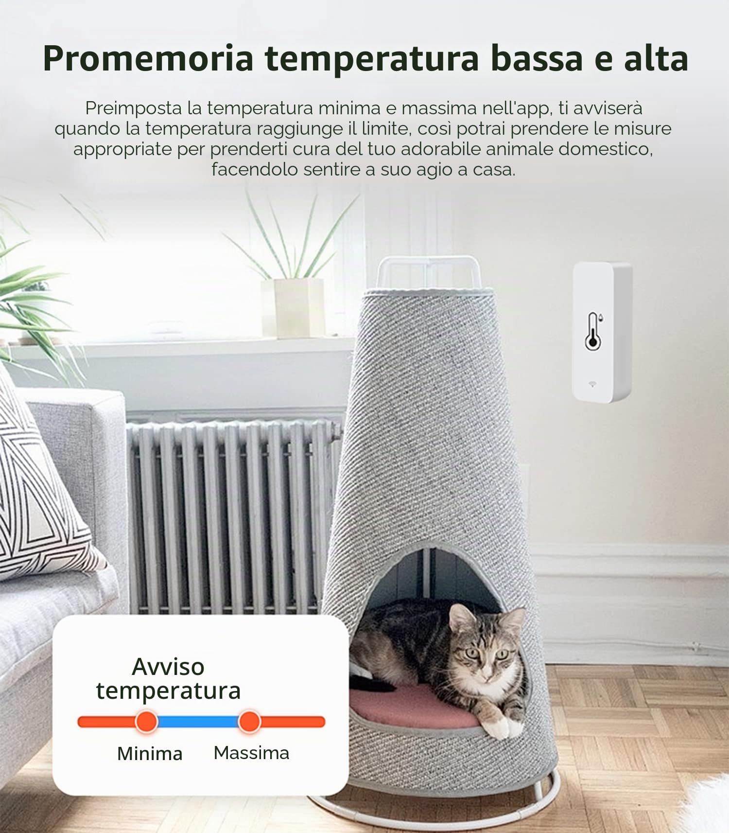 Confezione da 4 sensori di umidità WiFi: monitor di temperatura senza fili con notifica app, esportazione di memoria dati gratuita, igrometro interno intelligente