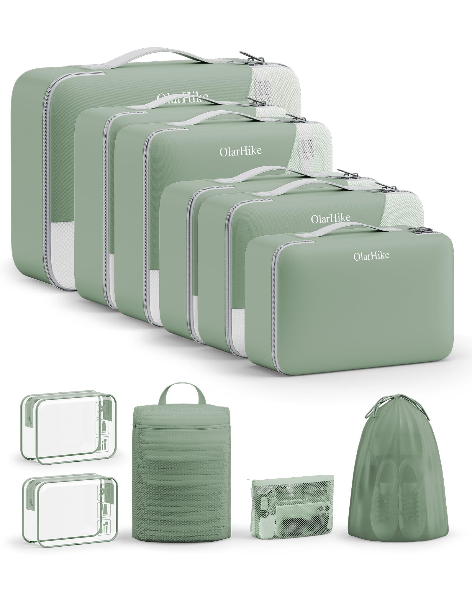 OlarHike 11 Set Packing Cubes for Travel, Gifts for Women Mom,Anti-Tearing Suitcase Organizer with Over 1000 pcs Mesh Holes,Vacation Essentials &amp; Accessories for Cruise Ship