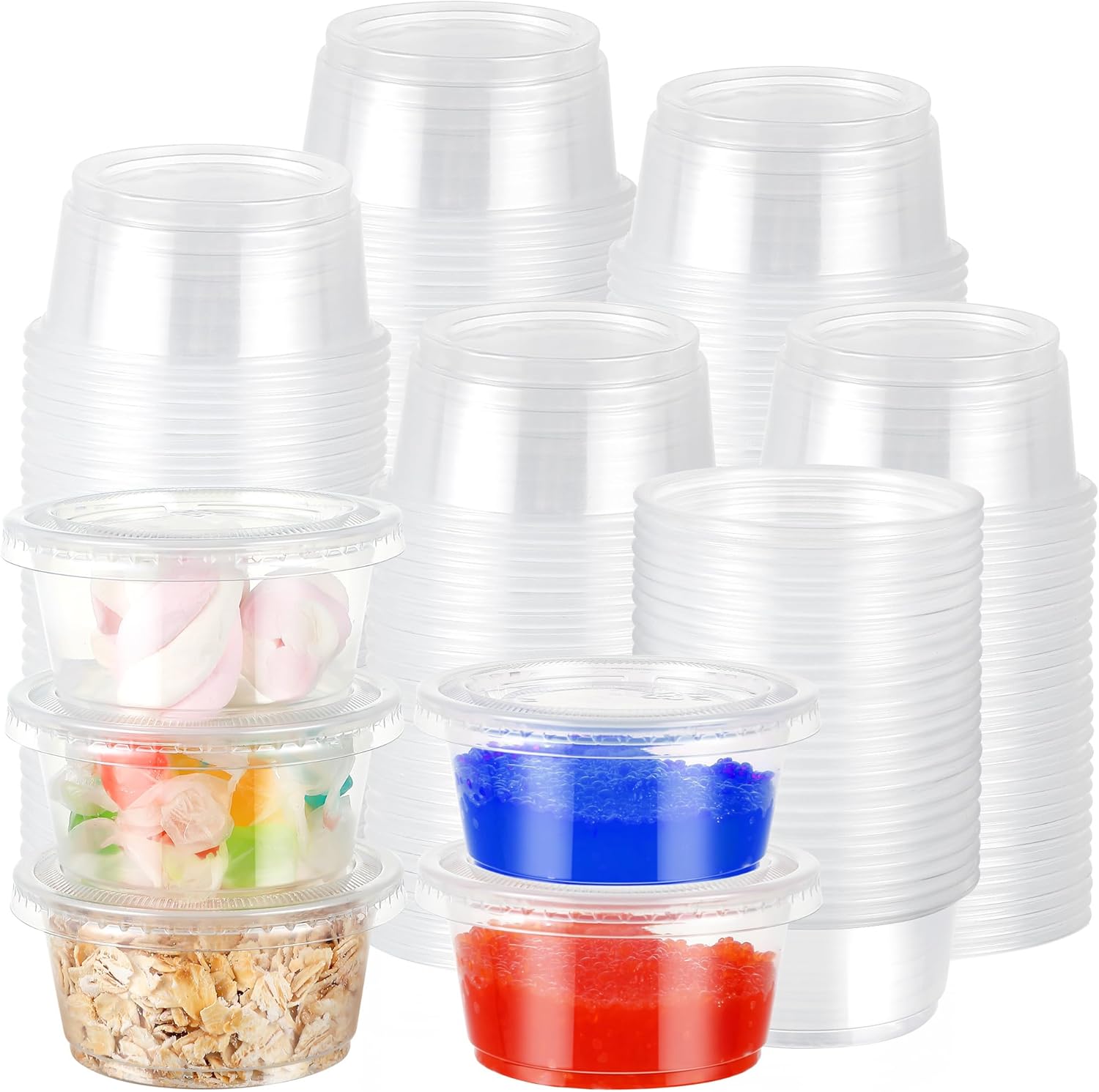 Mumufy 2000 Sets Plastic Portion Cups with Lids Bulk Small