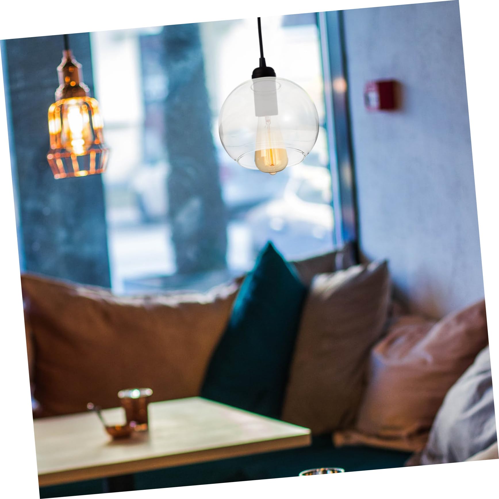 Artibetter Glass Spherical Lampshade Transparent Globe Shade Post Hanging Acrylic Chandelier s Hanging Glass E27 One Decorate - Image 2