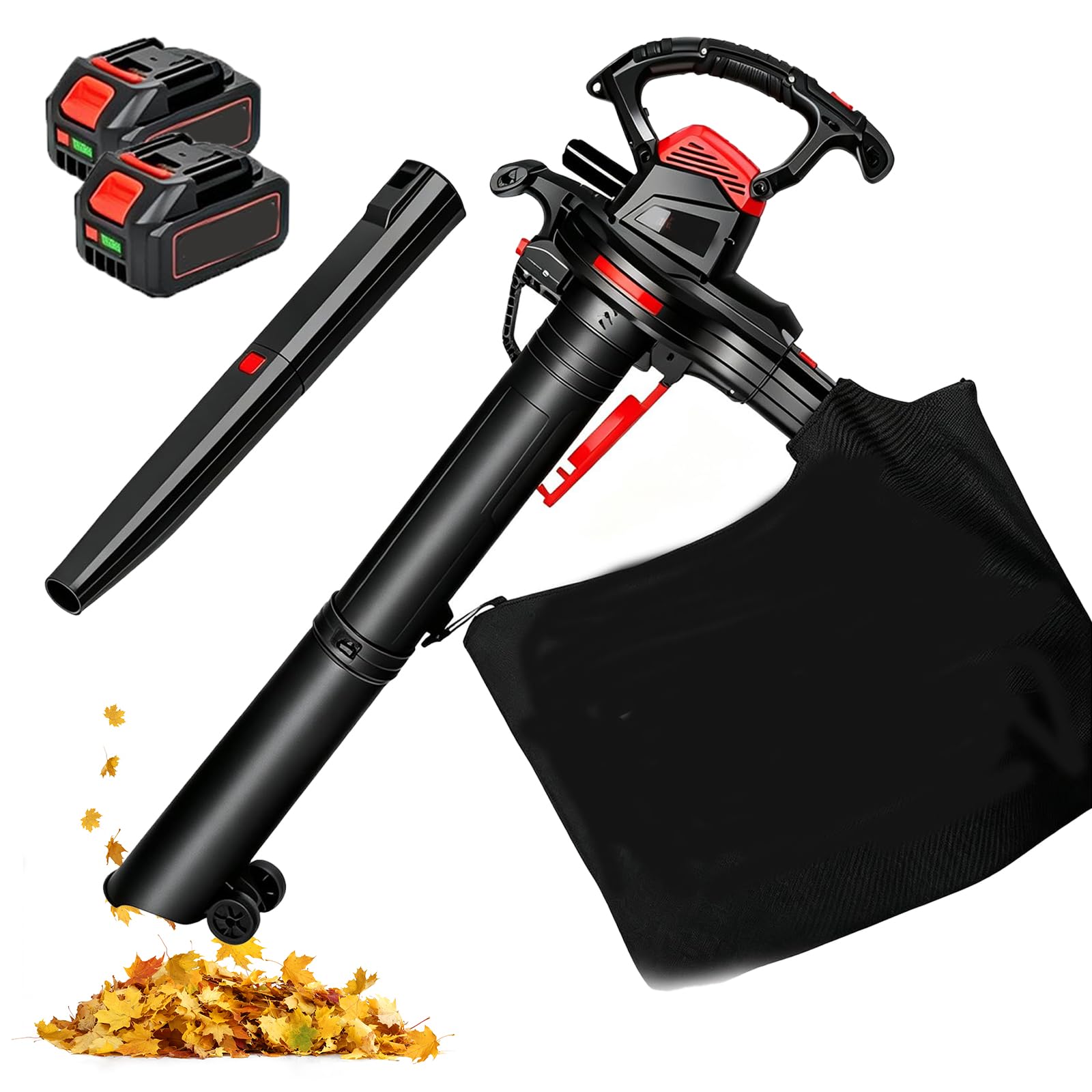 Aspiratore Soffiatore Trituratore Foglie senza Fili, Aspirapolvere