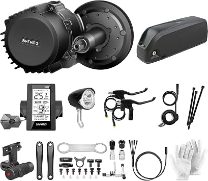 BAFANG 48 V 1000 W eBike Conversion Kit BBS01B Electric Bicycle Conversion Kit Including Motor, eBike Display, Speed Sensor, Throttle Lever, Crank Arm and Brakes 20Ah Battery