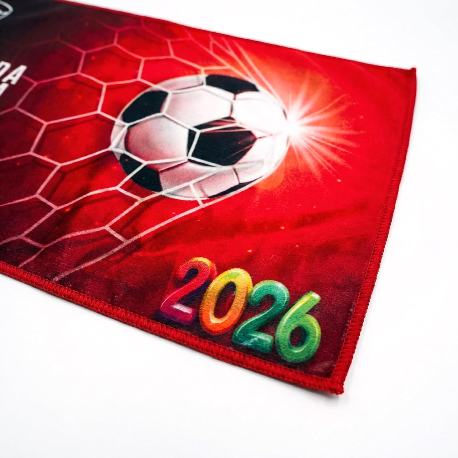 2026 Soccer Fan Towel - Canada USA Mexico Flag Football Souvenir - Soft Double-Sided Fleece Sweat Towel for Stadium Cheering, Gym & Sports Gift, 12"x40"