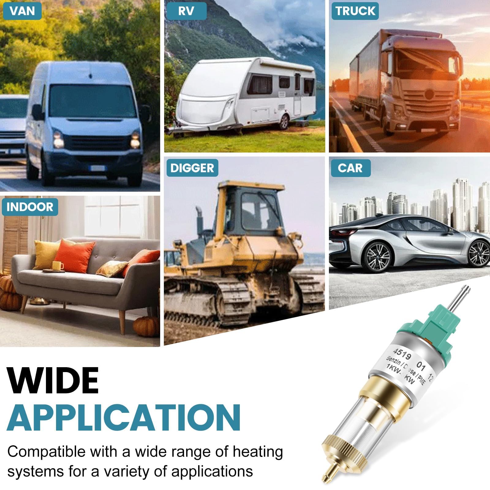 Pompa paliwowa do ogrzewania diesla 1 KW-5 KW, Grzejnik postojowy benzyna/diesel, Pompa diesla 12V 22ML, Pompa grzewcza, Do Eberspächer Airtronic D2 D4 12V, Z podwójnym filtrem