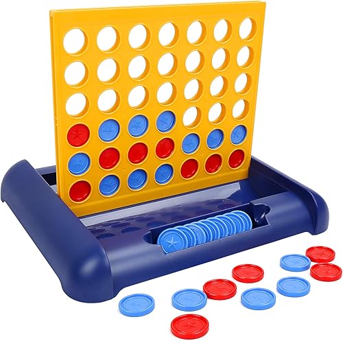 IAMGlobal 4 en una fila, juegos de mesa, juego cuatro en una fila, línea de tamaño de viaje 4, juguete familiar clásico para niños y familia para