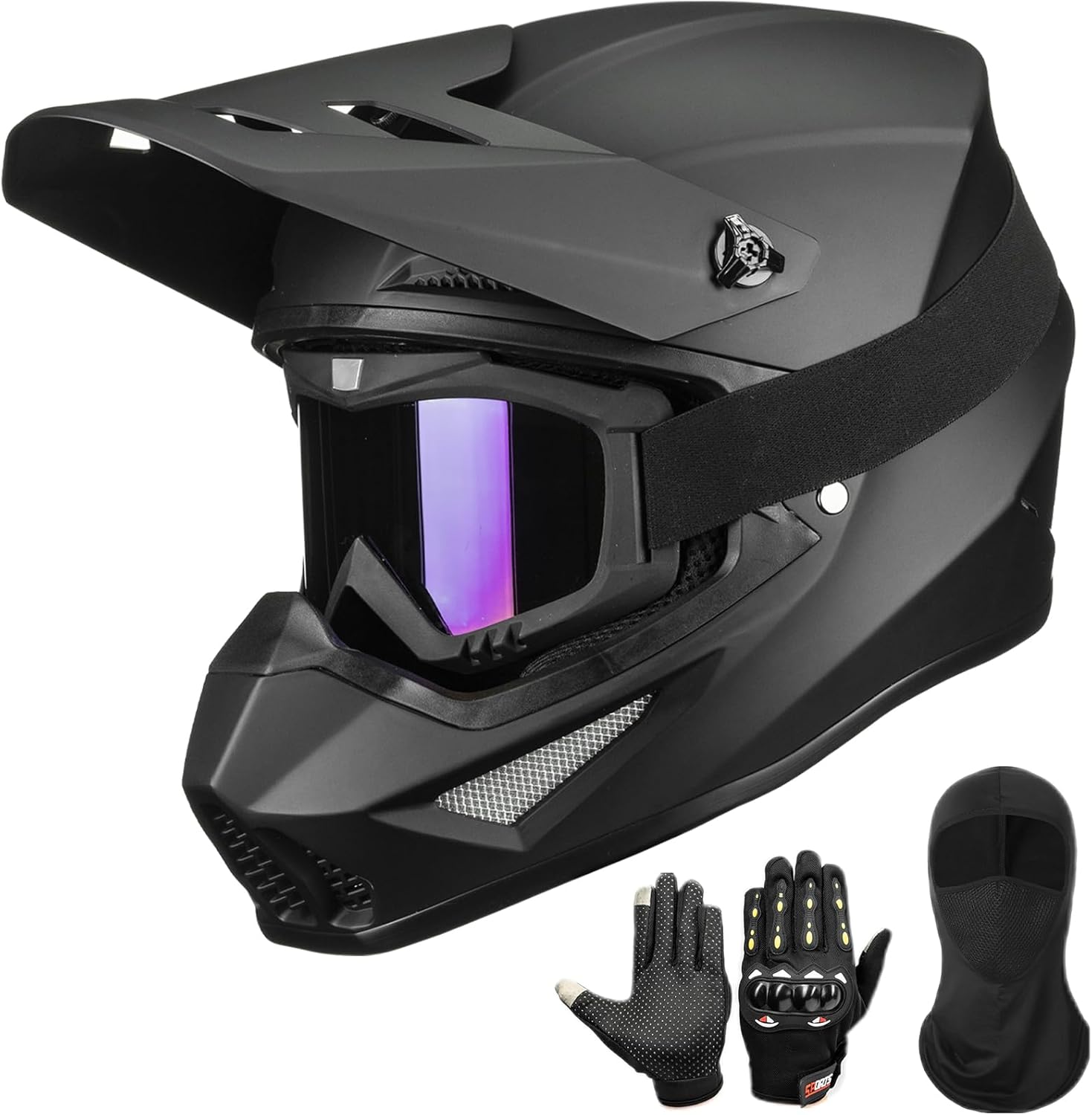 Adult Dirt Bike Helmets Motocross ATV Off Road UTV Four Wheeler MX Electric Dirtbike Helmet with Goggles Gloves Mask DOT Model MT766