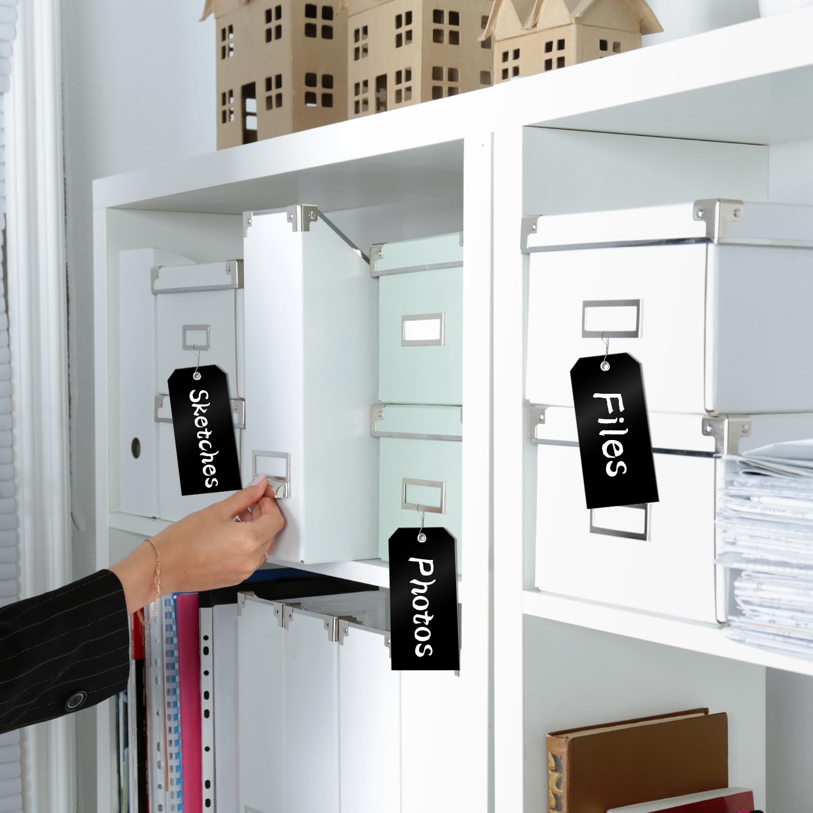 Rustark 100 Versandanhänger Grau 8x16cm - Wasserdichte Etiketten Mit Ösen Für Inventar & Gepäck