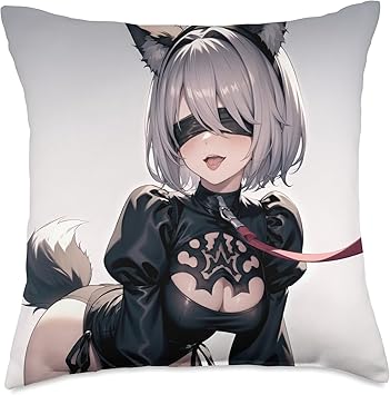 Anime Submissive Lewd Pet Waifu Furry Otaku JA240712D01V01 Throw Pillow