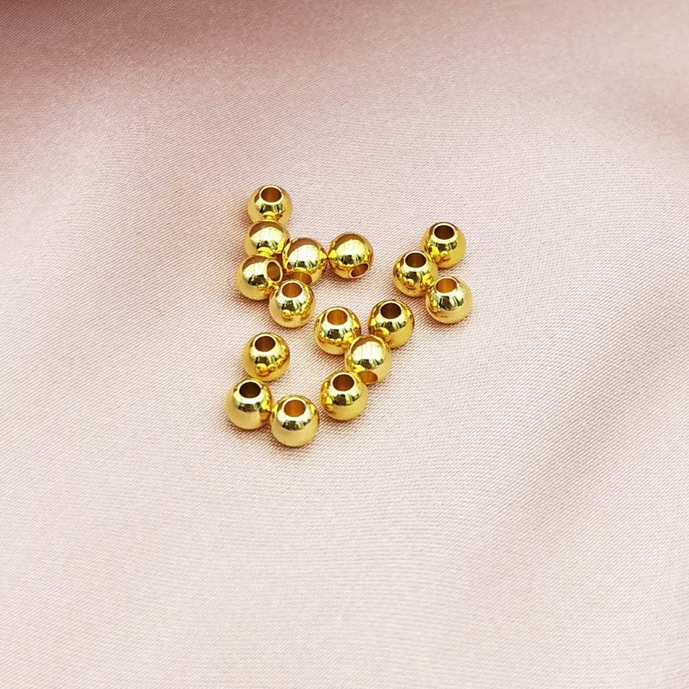 INSPIRELLE 250pcs 3mm Long-Lasting Yellow Gold Plated Brass Rondelle Beads Round Metal Loose Connector Beads Metal Spacer Smooth Beads for DIY Bracelet Jewelry Making Yellow Gold 3mm