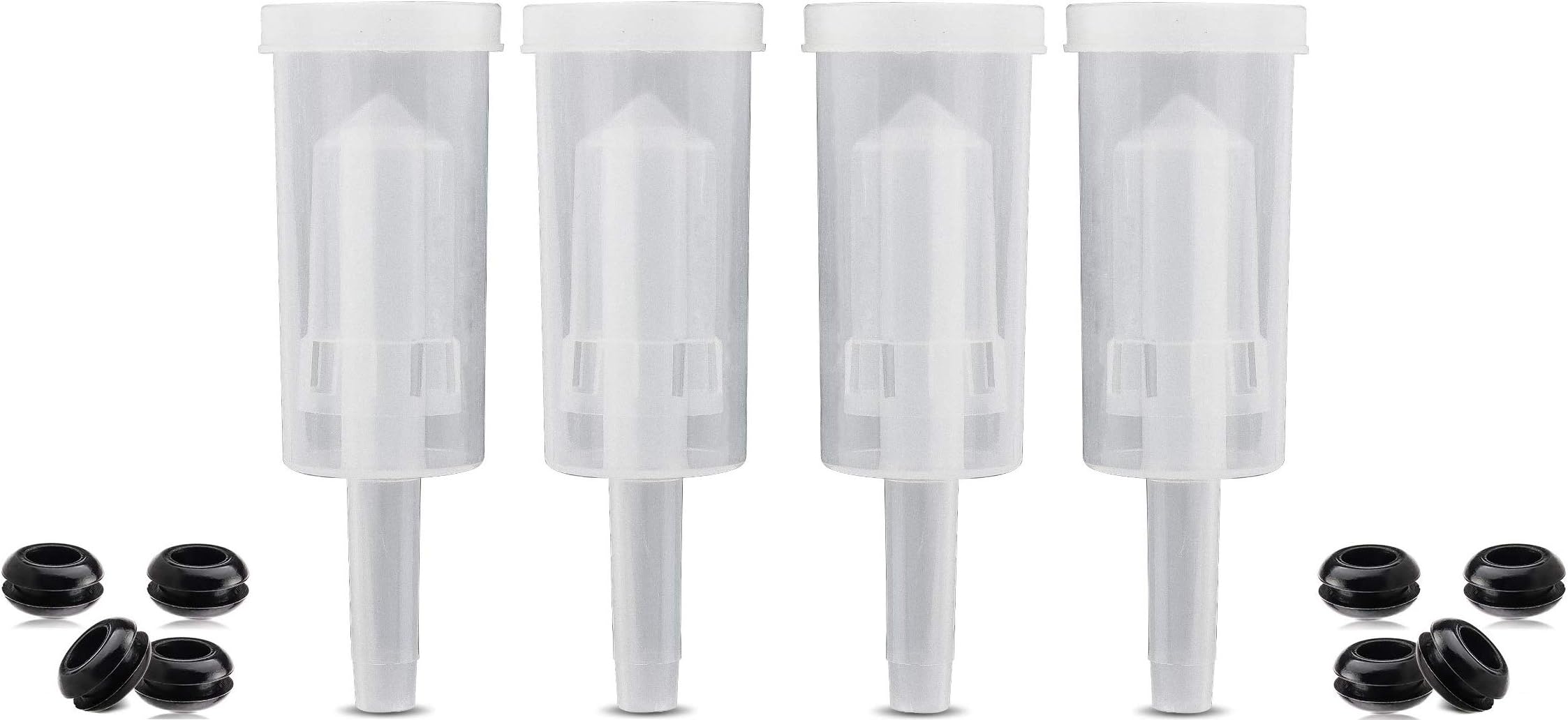 3-Piece Airlock for Fermentation with Silicone Grommets, Airlocks Kit for Preserving, Brewing, Making Wine, Fermenting Sauerkraut, Kimchi (4pcs Airlock and 8 Grommets)