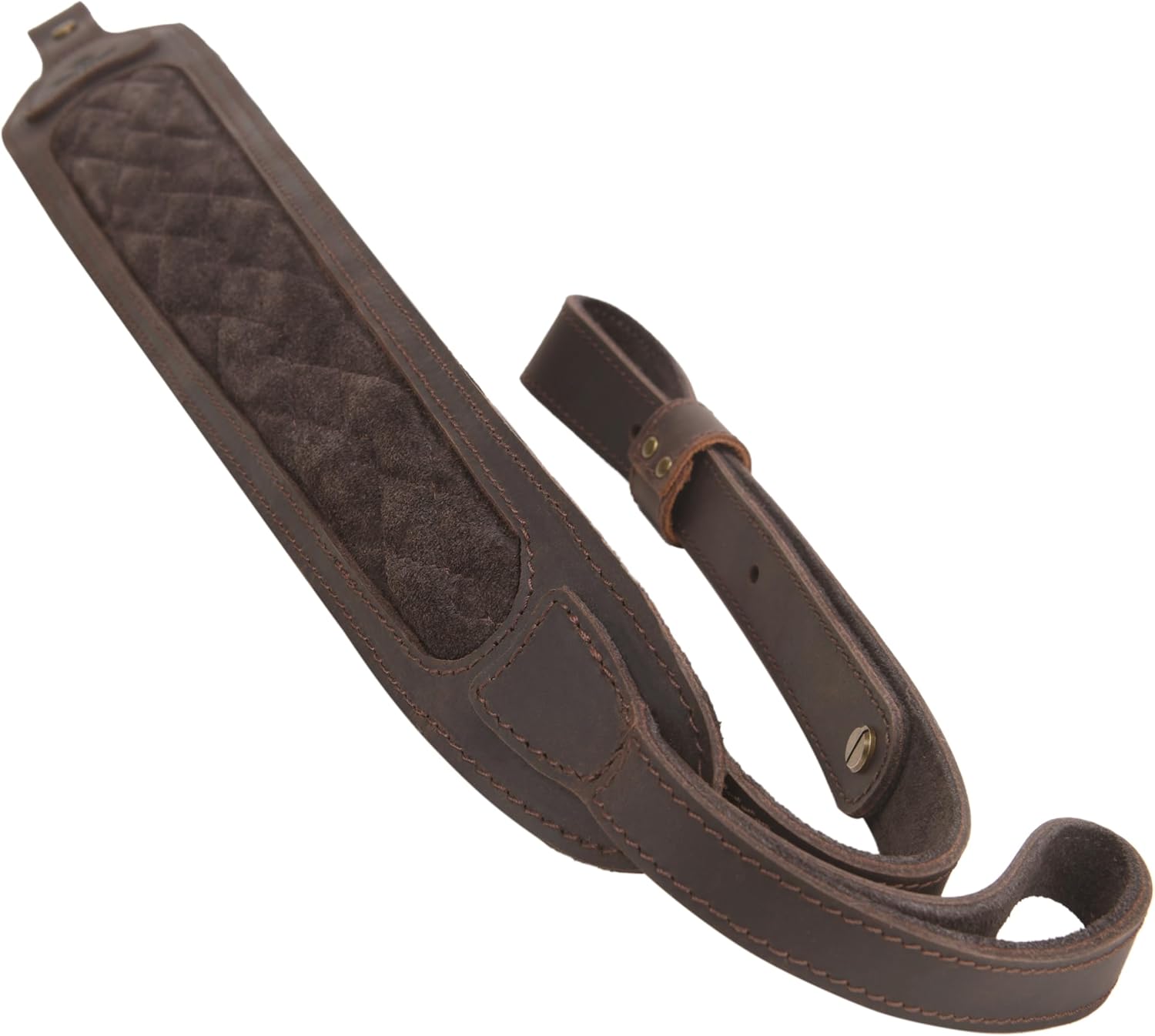 Buffalo Cowhide Leather Rifle Gun Sling, Padded Handmade Gun Straps with Hand Loop