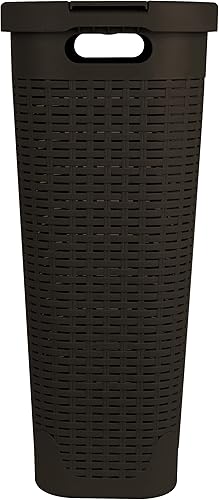 Miniatura 7 de Mind Reader Cesta de lavandería delgada de 40 litros, cesta de lavandería con asas recortadas, contenedor de lavado, almacenamiento de ropa sucia,