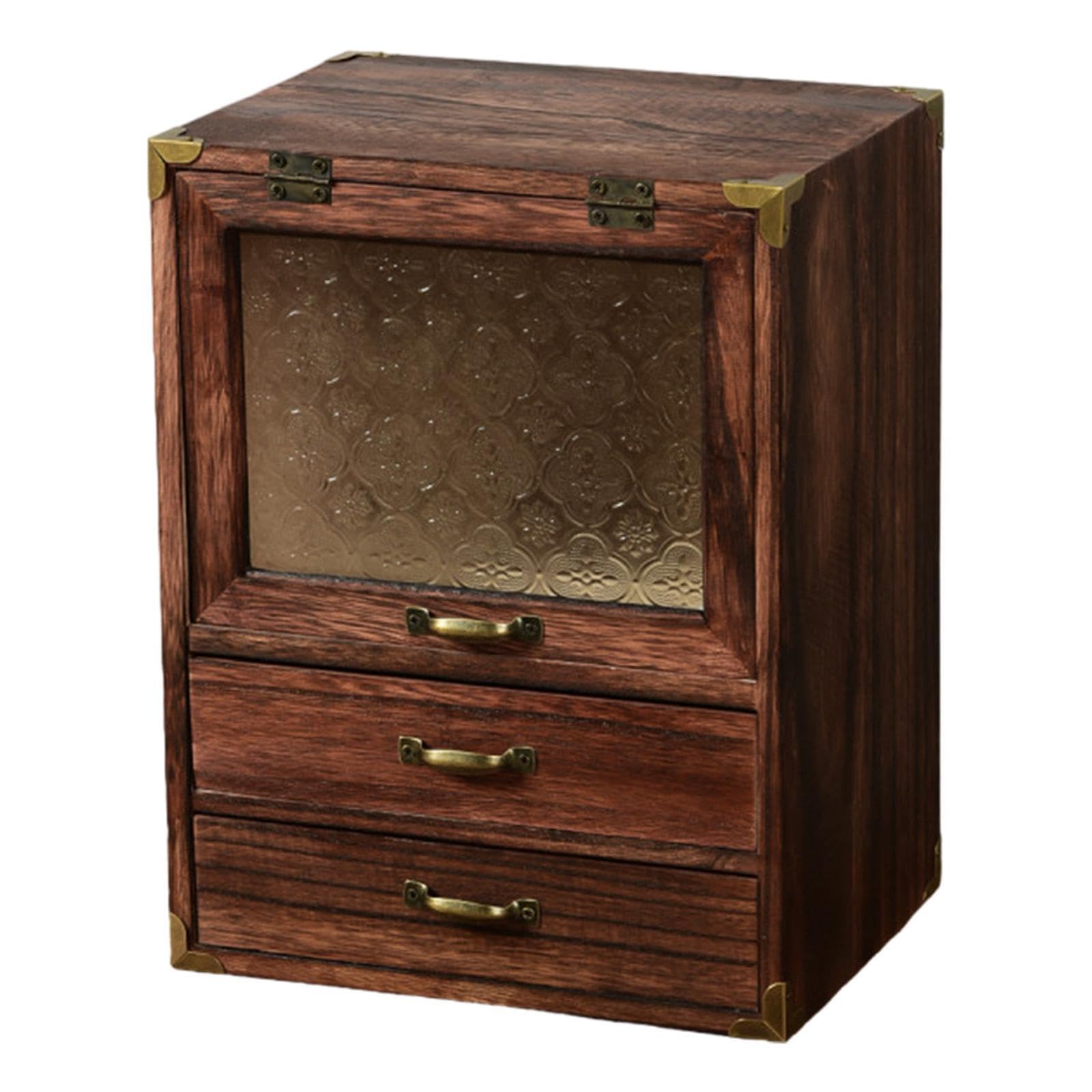 Vintage Kosmetikaufbewahrung mit Schubladen, handgefertigter Make up Organizer, Elegante Badezimmerdekoration, Aufbewahrung für Kosmetik und, Stil A