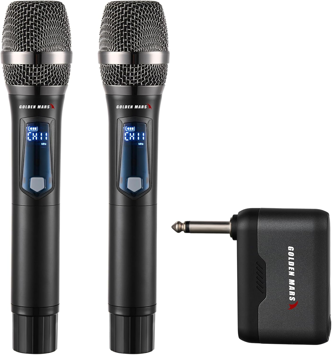 Wireless Microphone with AI Auto Match Channel, Professional Updated 2.4GHz Rechargeable 2 Pcs Microphones with 300 FT Extra Long Distance Stable Receiving for Karaoke Singing DJ Church Classroom
