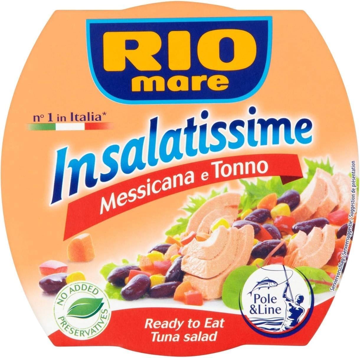 Insalatissime RioMare, Varietà di 4 Gusti: Mais e Tonno, Fagioli e Tonno, Lenticchie e Tonno, Messicana e Tonno
