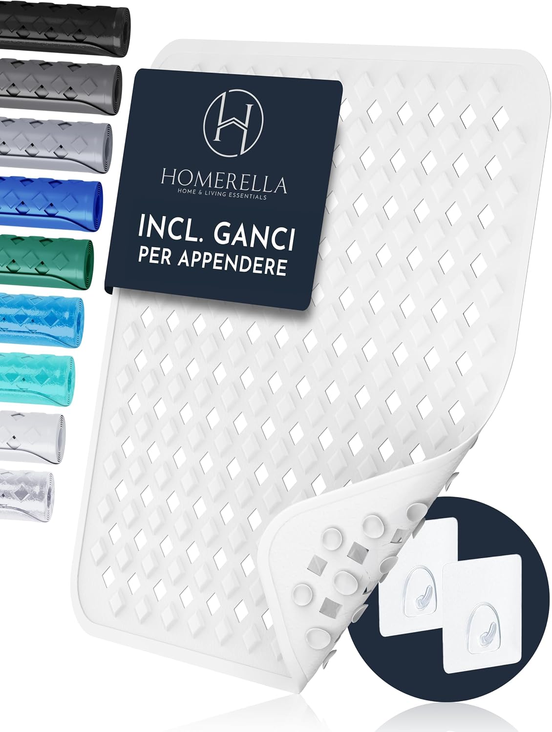 XIYUNTE Tappetino Doccia Antiscivolo Anti Muffa - 68x40 Cm, Con 162 Ventose TPE E 176 Fori Di Drenaggio, Per Anziani E Sicurezza - 3