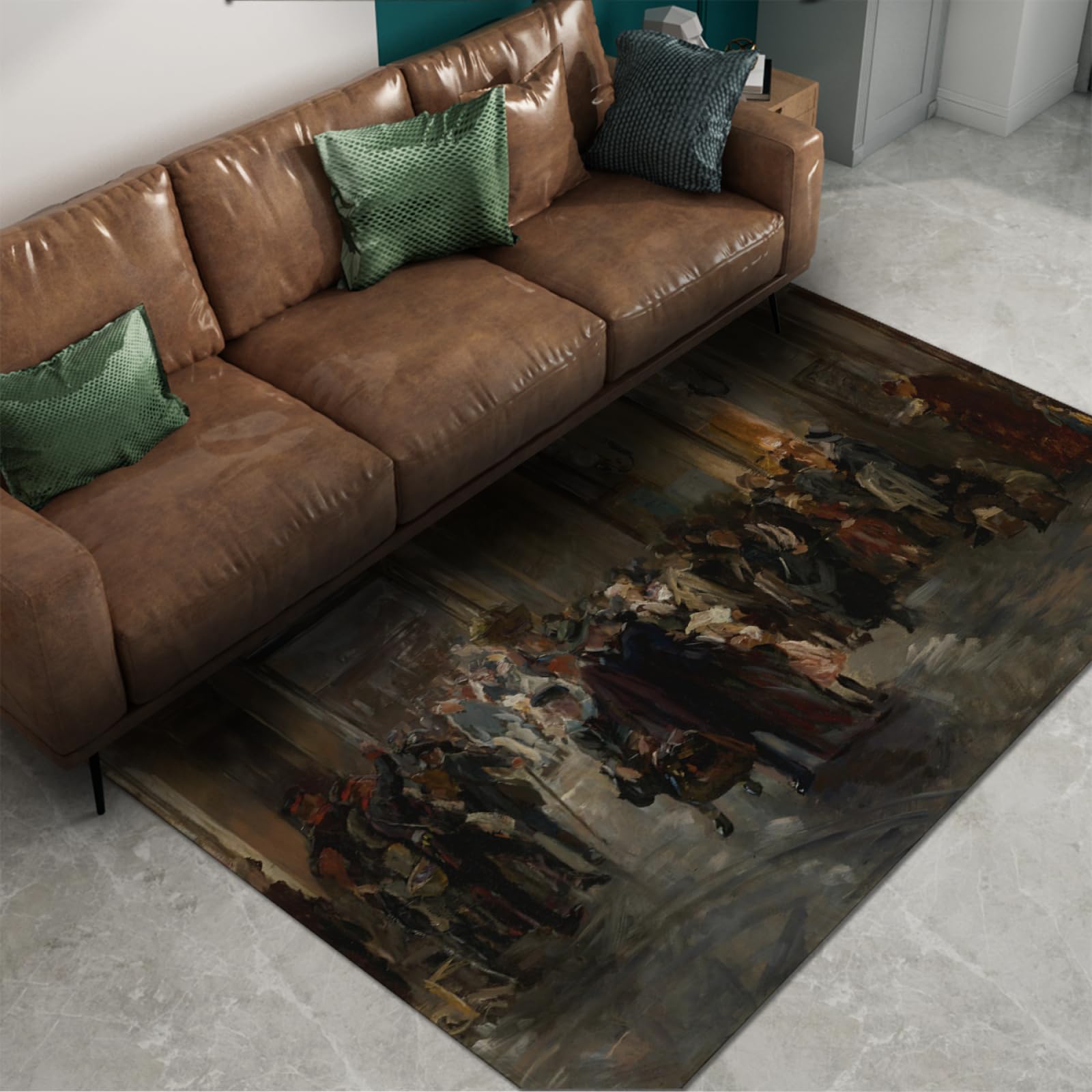 Tappeto retrò di metà secolo per l'ingresso in casa Tappetino per feste rurali per soggiorno Tappeto antiscivolo per la storia della musica 140x200cm