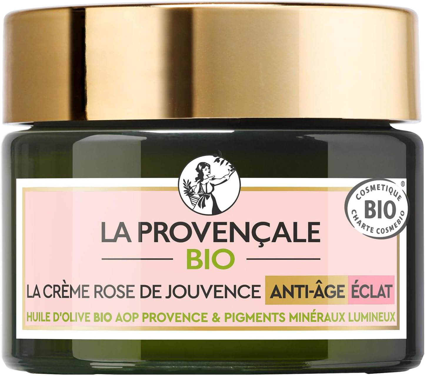 La Provençale Bio – Crème Rose de Jouvence Anti-Âge Éclat Certifié Bio – Huile d’Olive Bio AOP Provence – Pour Tous Types de Peau Même les Plus Sensibles – 50 ml