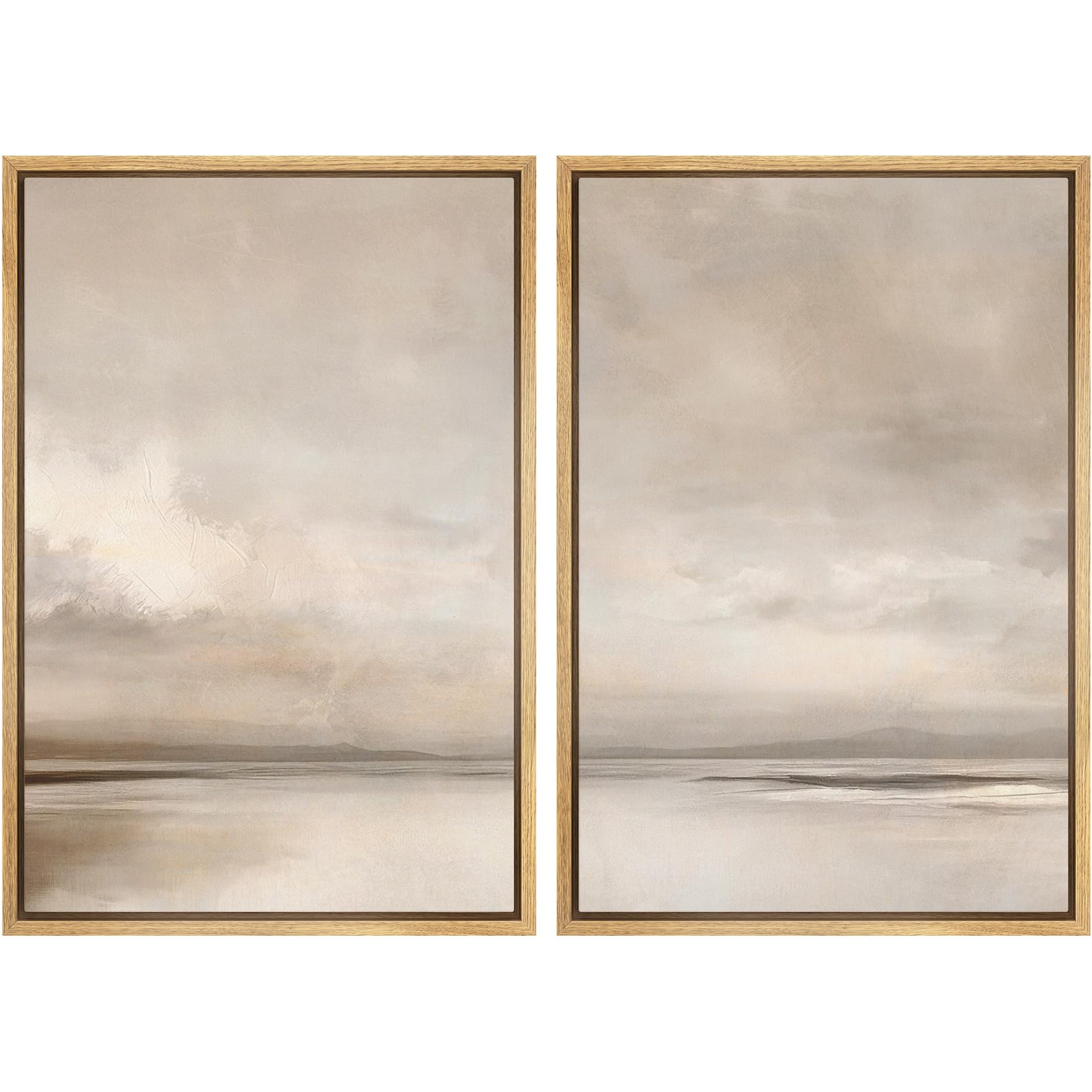 MUDECOR Framed Canvas Print Wall Art Set Watercolor Pastel Green Tan Landscape Abstract Shapes Illustrations Modern Art Decorative Contemporary for Living Room, Bedroom, Office - 16"x24"x2 Natural — view 56