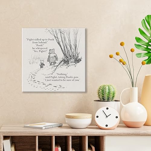 Miniatura 7 de Arte clásico de Winnie the Pooh para pared, diseño retro con texto en inglés How Lucky Am I Quotes Sayings, lienzo, cuadros enmarcados, letrero
